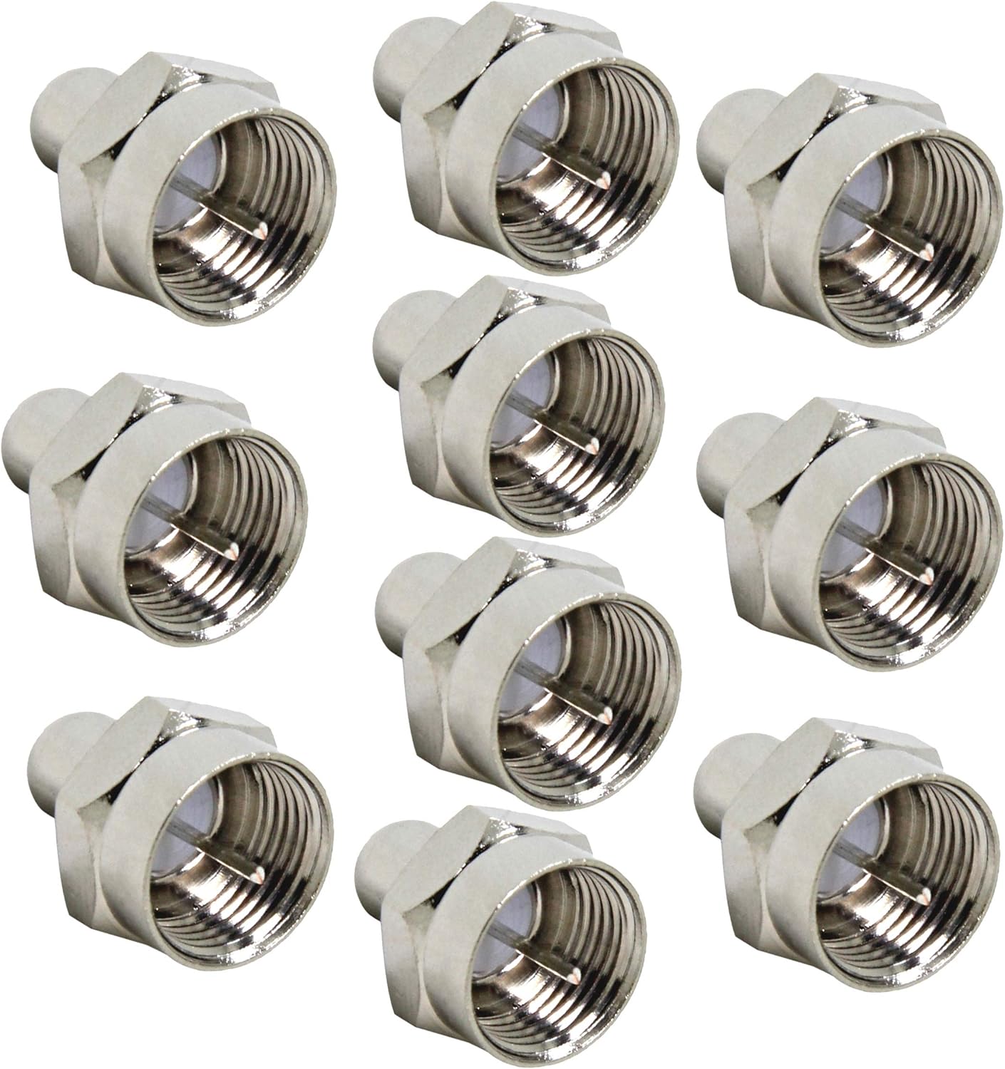 Coax Cap Cover, 75 Ohm Terminator, 10-Pack, RFAdapter, Coax Terminator Caps for Ports on Splitter, AMP, Coaxial Cable, TV Antenna, Wall Plates, Booster