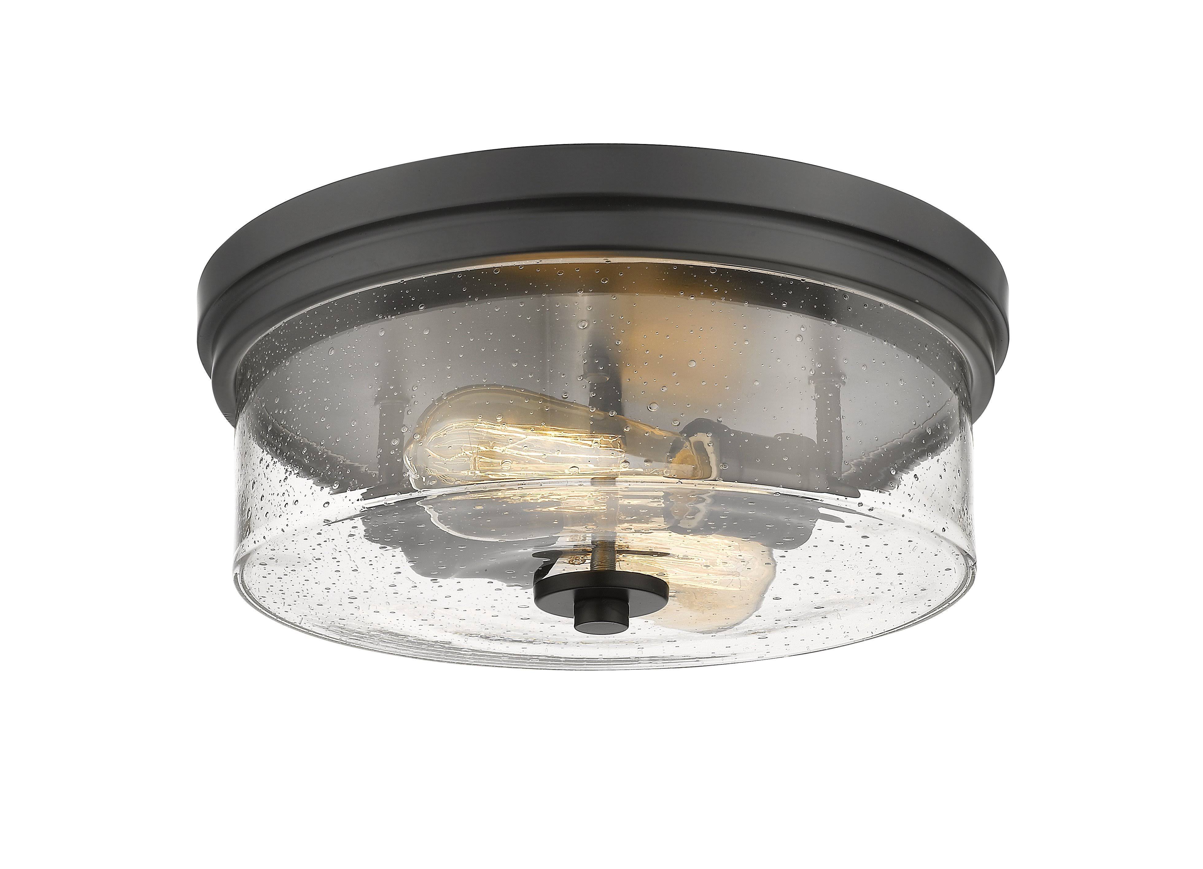 Z-Lite Bohin 2 Light Flush Mount in Matte Black - 464F13-MB