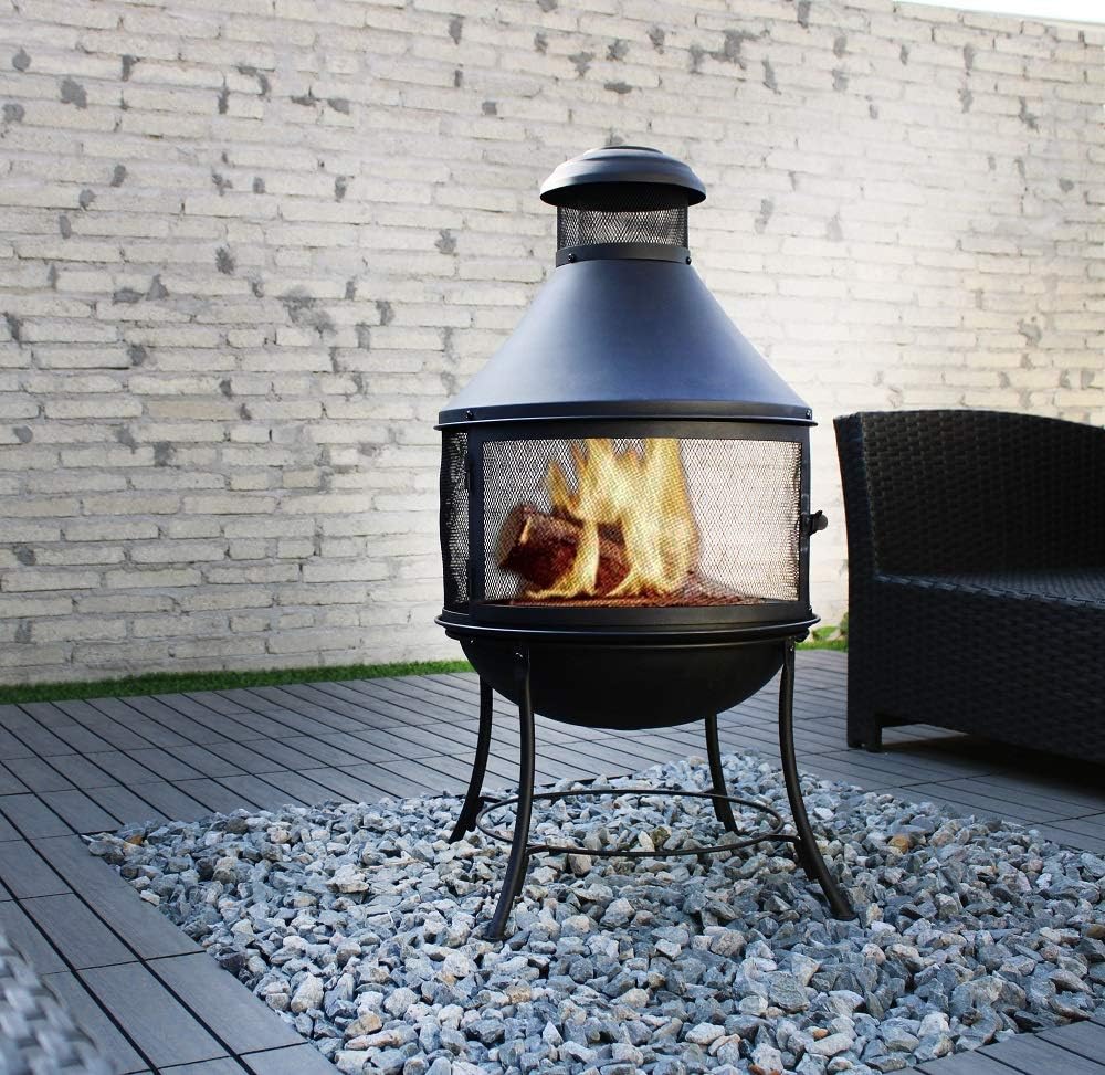 Artestia Chiminea fire Pit,Outdoor Fireplace with Chimney 18.5