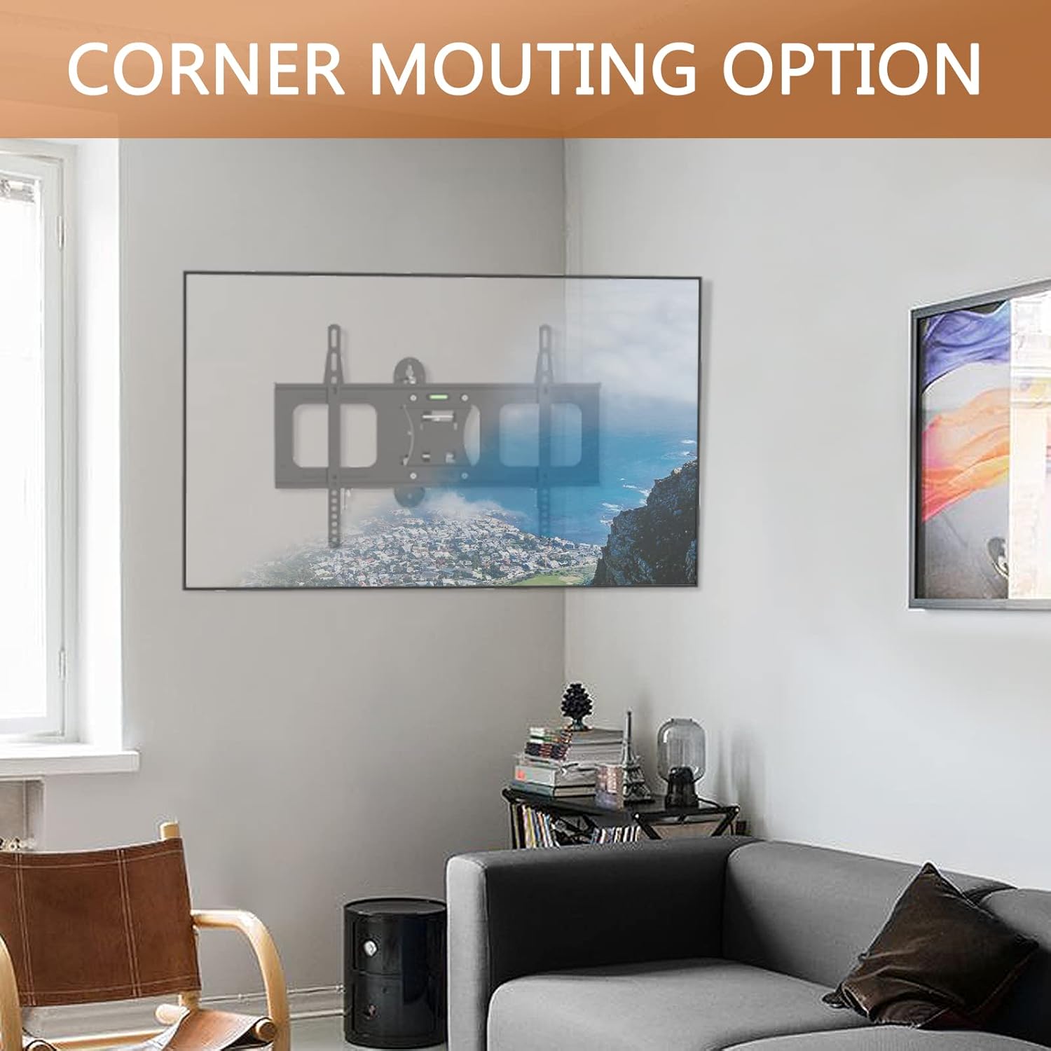 JOY worker Full Motion TV Wall Mount, Tilt Swivel TV Wall Mount with Single Articulating Arm, Universal TV Mount Wall Bracket for 32-70 inch TV, Holds up to 77lbs, Max VESA 600x400mm, Black Pack of 2