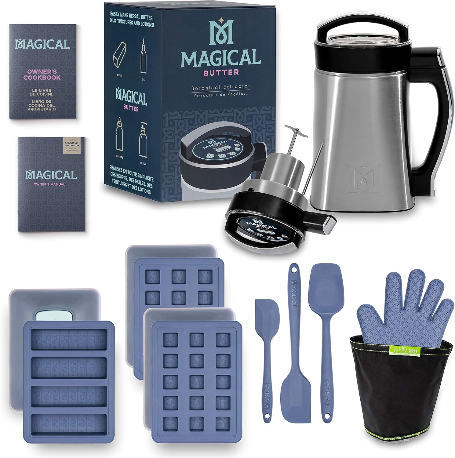 Magical Butter Machine MB2E Botanical Extractor Kitchen Bundle with Magical Butter official 7 page Cookbook and Accessories