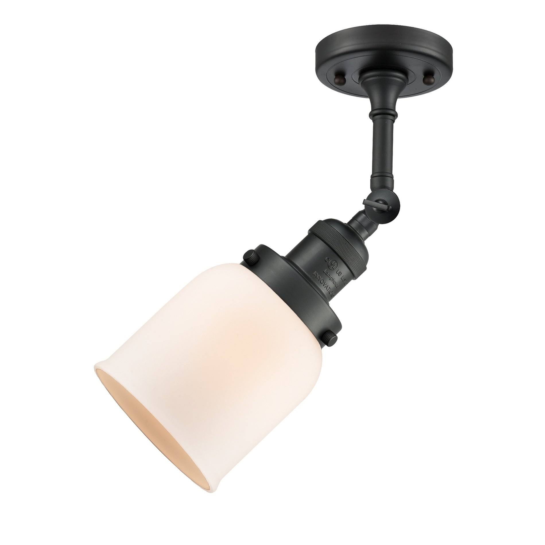 Innovations Lighting Small Bell 1 Light Semi Flush Mount 201F BK G51 (Black)