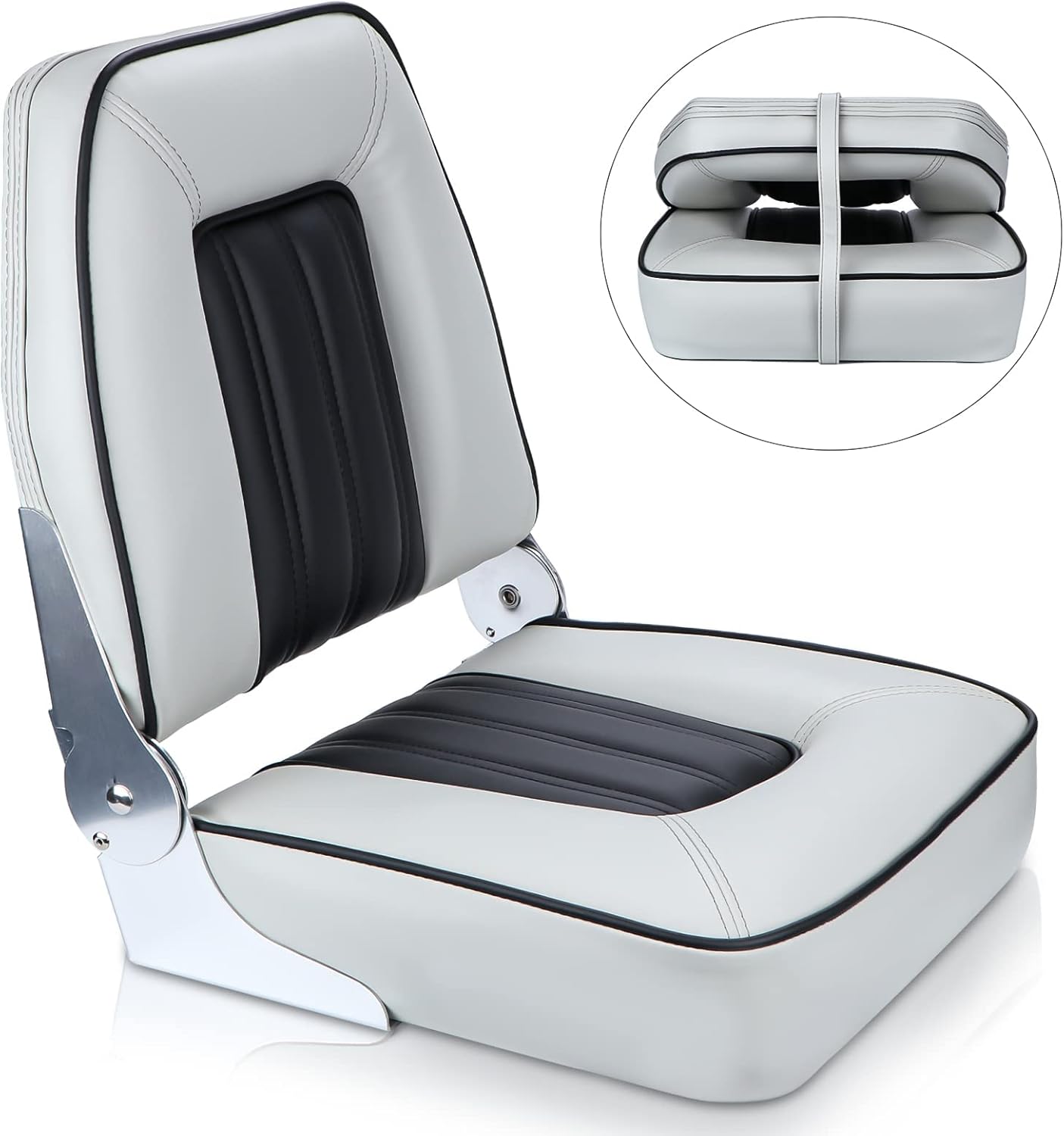 Smartmarine High Back Boat Seat,Premium Marine Folding Fishing Boat Seats Pack of 2