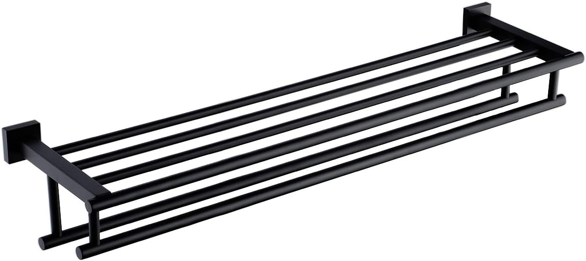 KES Towel Shelf with Double Towel Bar Rack Organizer for Bathroom Hotel 23.3-Inch Stainless Steel Modern Wall Mount Polished Finish, A2112S60 Pack of 2