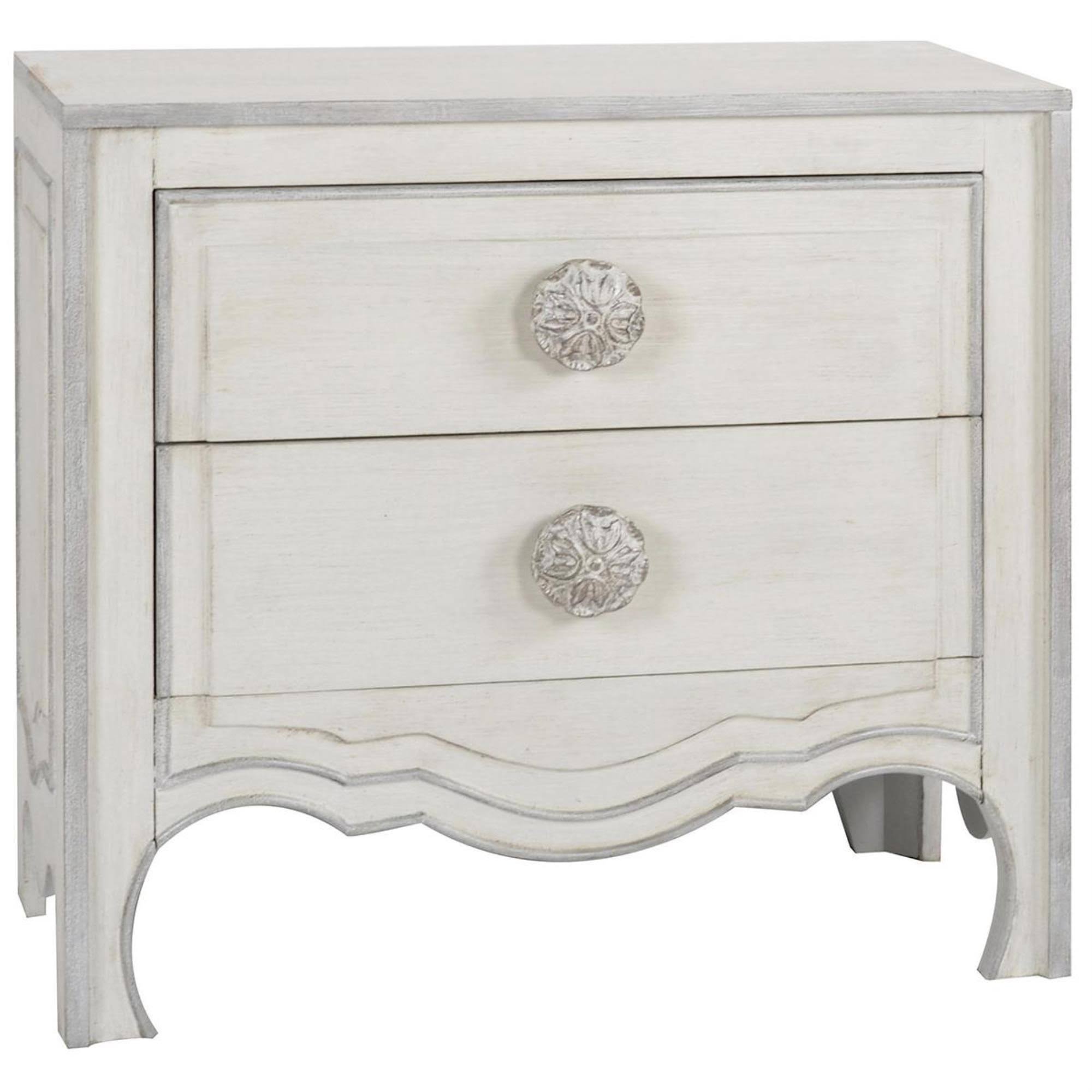 Antique Charm Two Drawer Accent Chest in Weathered White
