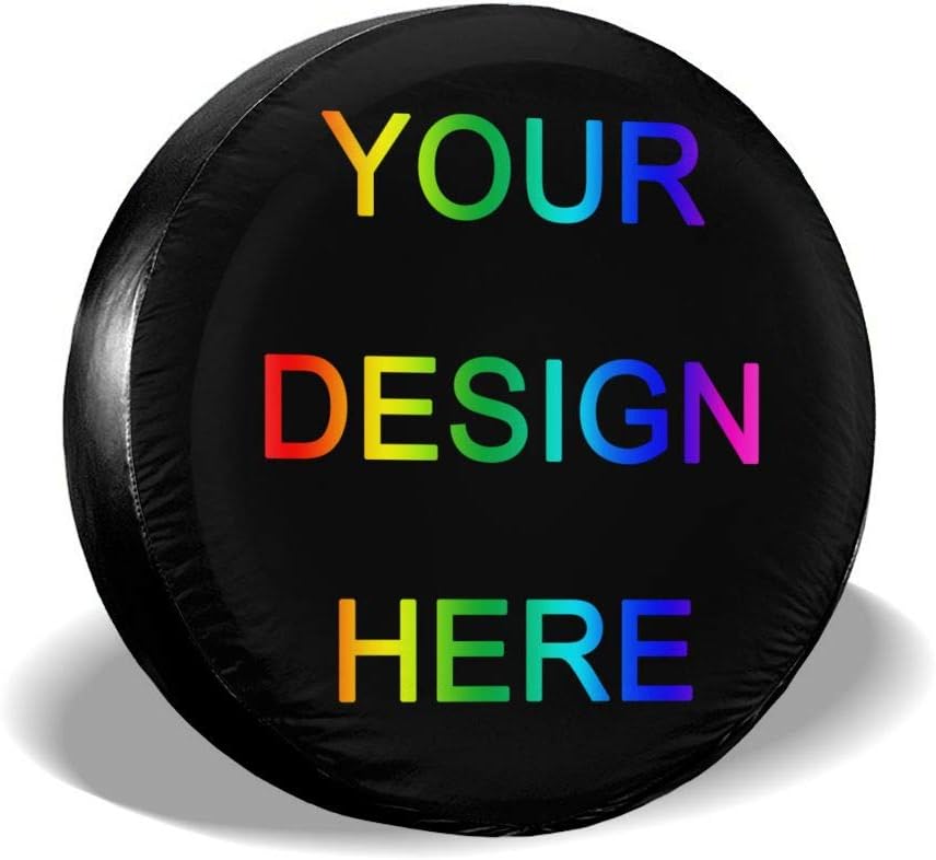 ABIsedrin Custom Spare Tire Cover, Add Your Own Design, Logo, Text Universal Spare Tire Cover for Jeep Trailer RV SUV Truck (14