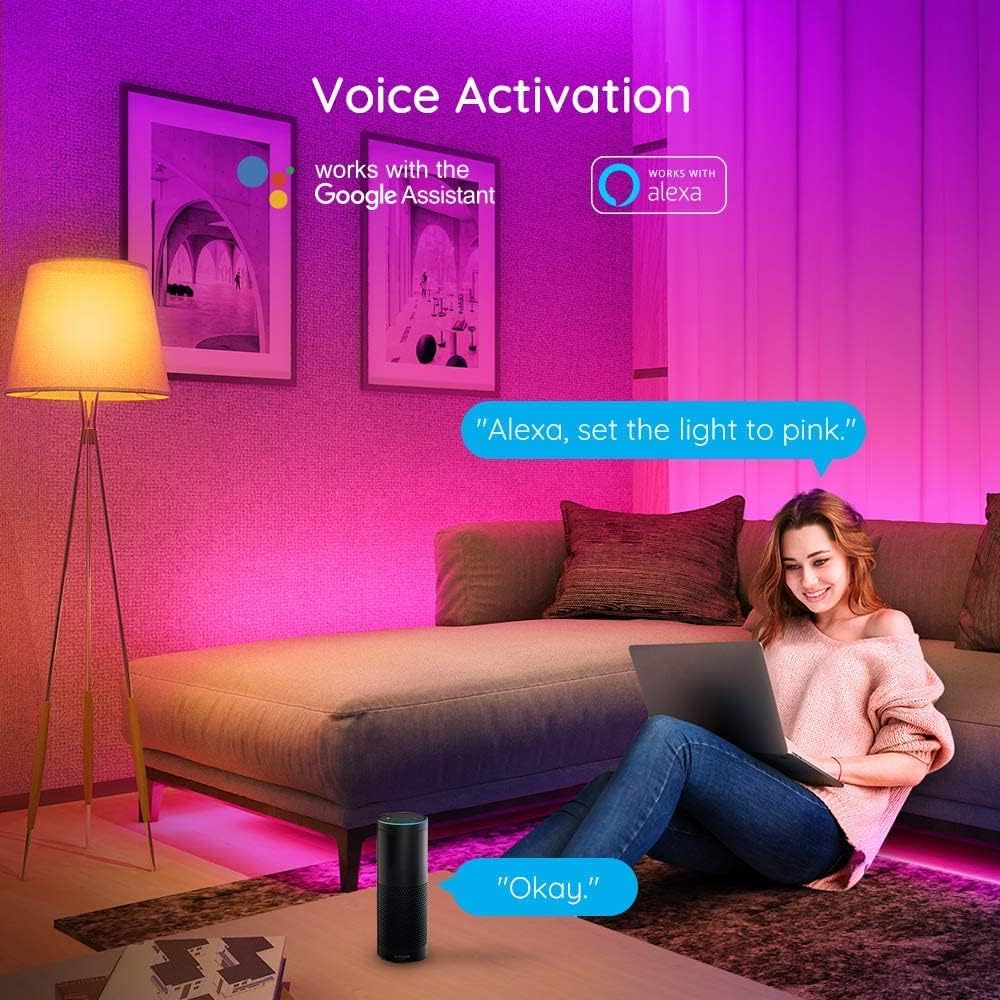 Nexlux WiFi LED Strip Lights, 32.8ft 300 LEDs Waterproof WiFi Smart Phone Controlled Light Strip LED Kit 5050 LED Lights,Working with Android and iOS System,Alexa, Google Assistant Pack of 2