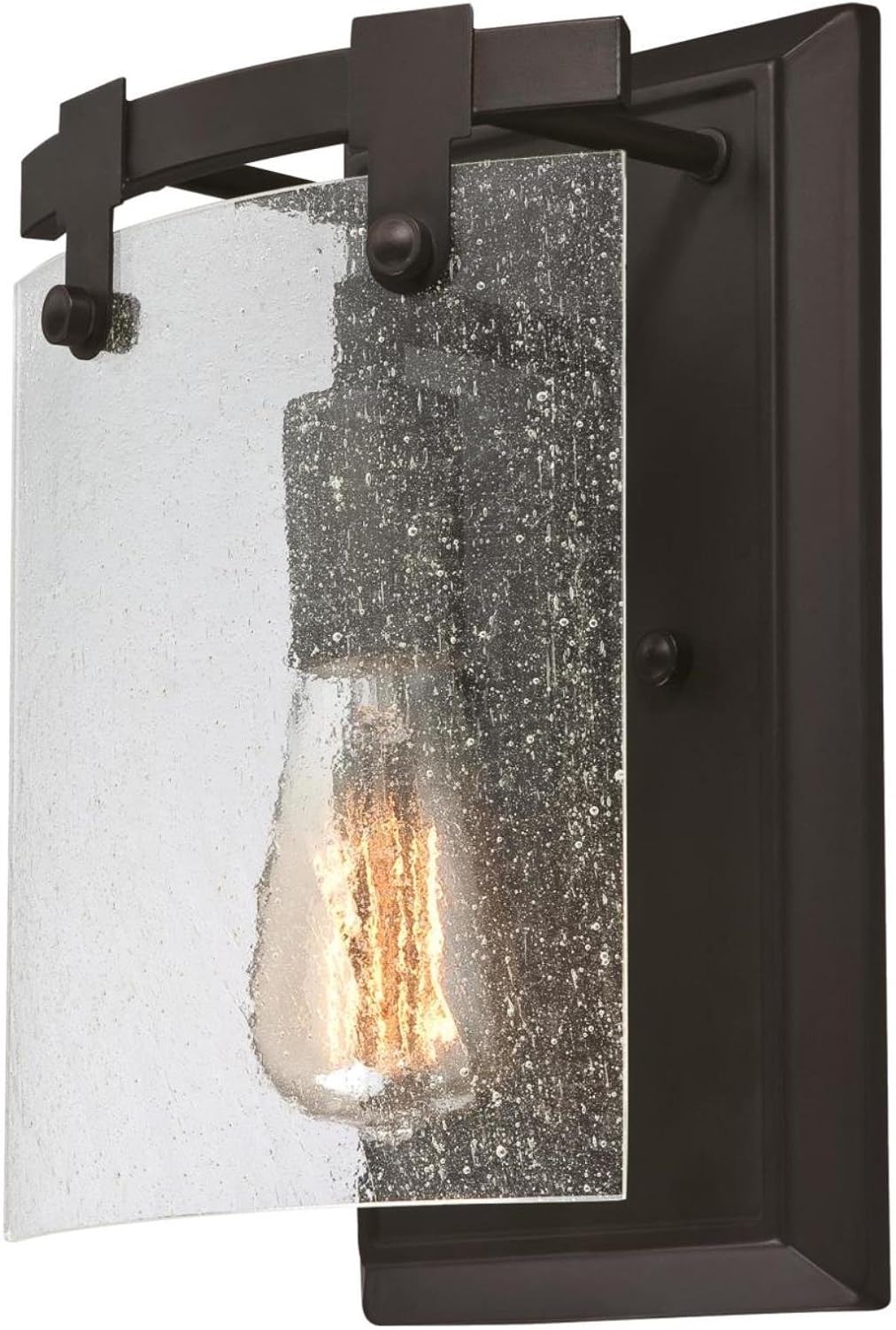 Westinghouse Lighting 6352300 Burnell One-Light Indoor, Oil Rubbed Bronze Finish With Clear Seeded Glass Wall Fixture Pack of 2