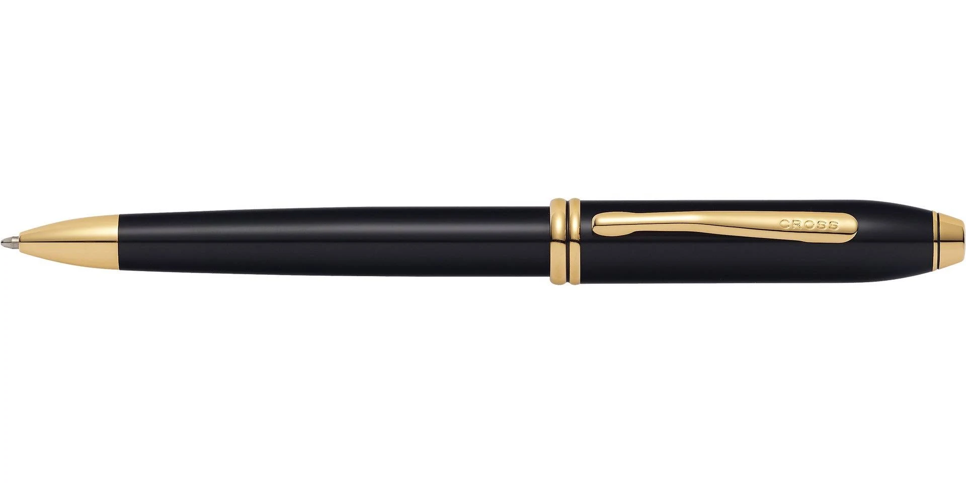Cross Townsend Ballpoint Pen - Black Lacquer Gold Trim