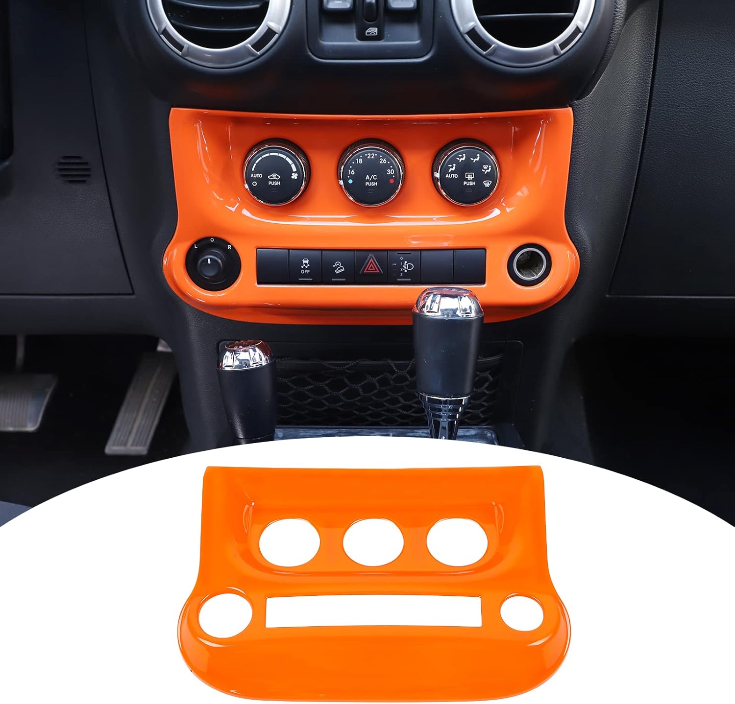 RT-TCZ Interior Accessories Air Conditioning Switch Panel Cover Trim for Jeep Wrangler 2011-2017(Silver) Pack of 2