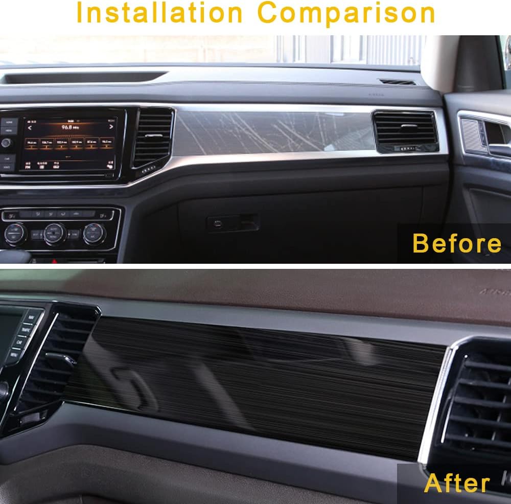 CHICHENKJ 1 PC Center Panel Trim Cover for Volkswagen Atlas 2018 2019 2020 2021 2022 Atlas Cross Sport, Interior Stainless Steel Sticker Accessories