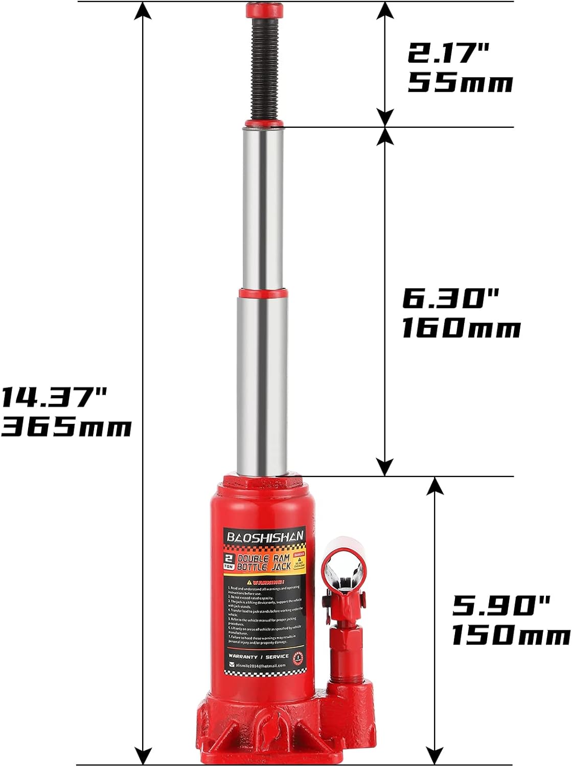 BAOSHISHAN 2 Ton Double Ram Bottle Jack 5.90