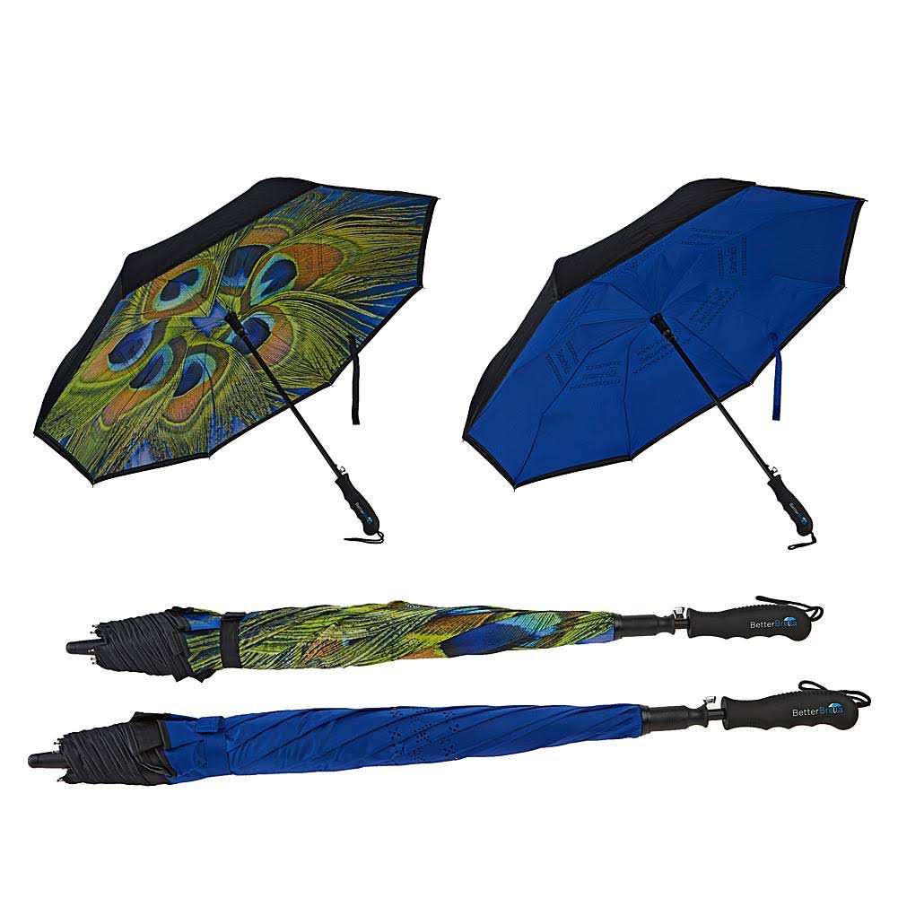 BetterBrella Deluxe REVERSE Open and Close Umbrella 2-Pack - Dahlia/Pink