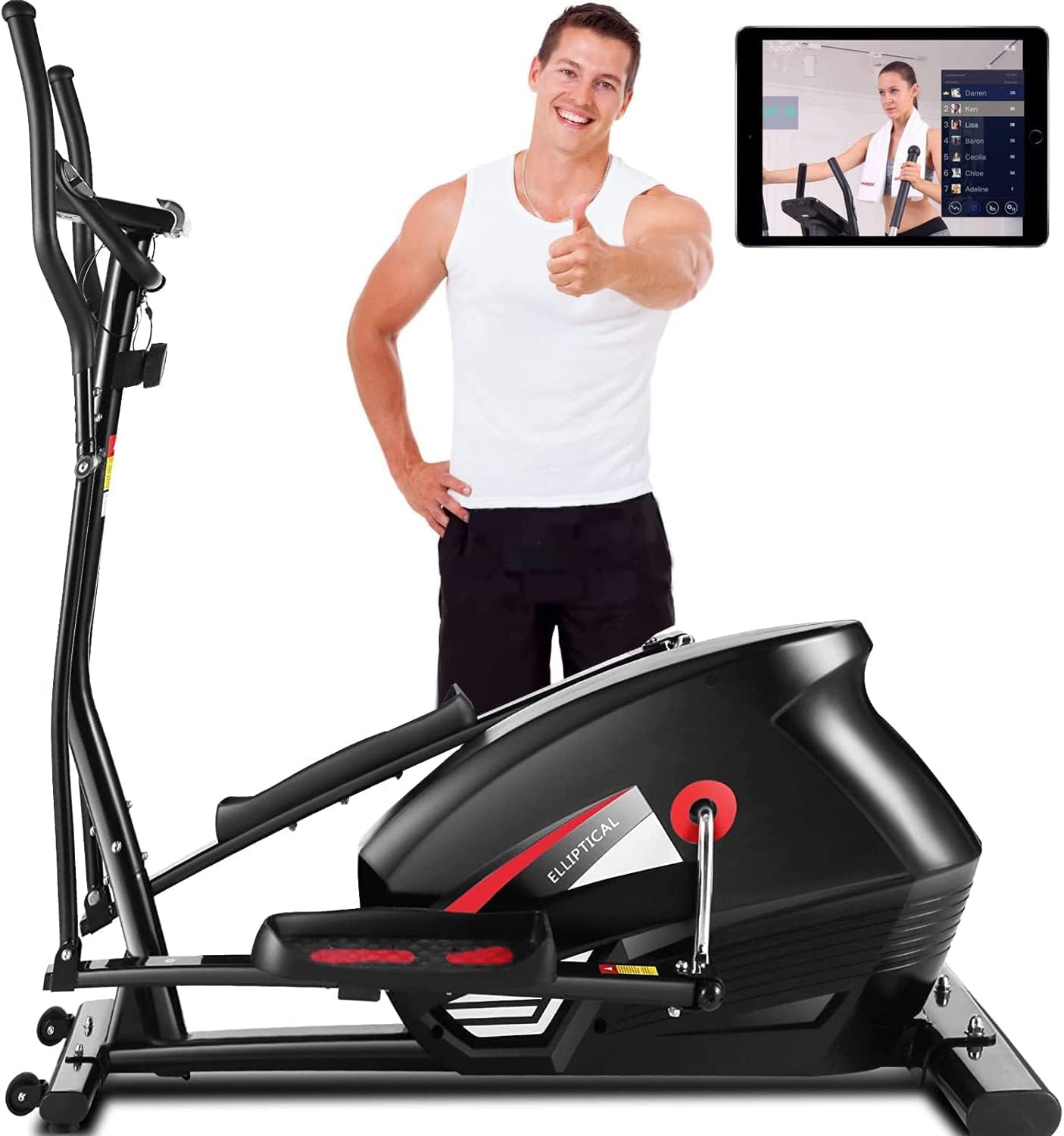 FUNMILY&nbsp;Elliptical&nbsp;Machine,&nbsp;Elliptical&nbsp;Trainer&nbsp;Cross&nbsp;Trainer&nbsp;with&nbsp;10/16&nbsp;Levels&nbsp;of&nbsp;Magnetic&nbsp;Resistance,&nbsp;Enhanced&nbsp;LCD&nbsp;Monitor,&nbsp;Heart&nbsp;Rate&nbsp;Sensor,&nbsp;APP&nbsp;&&