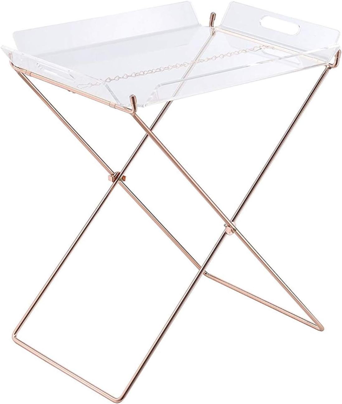 Ergode Tray Table Clear Acrylic & Copper