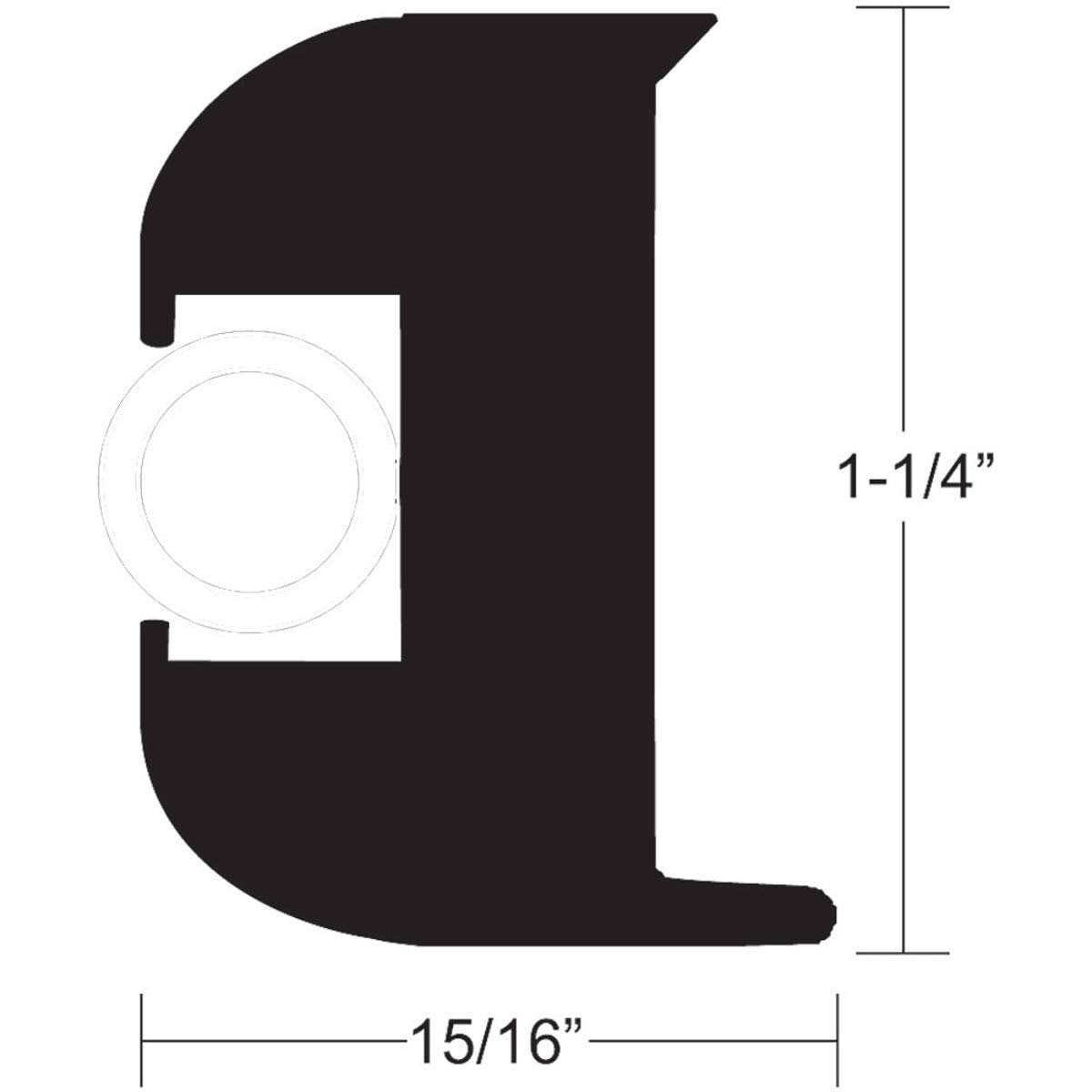 Taco Flex Vinyl Rub Rail Kit - Black w/White Insert