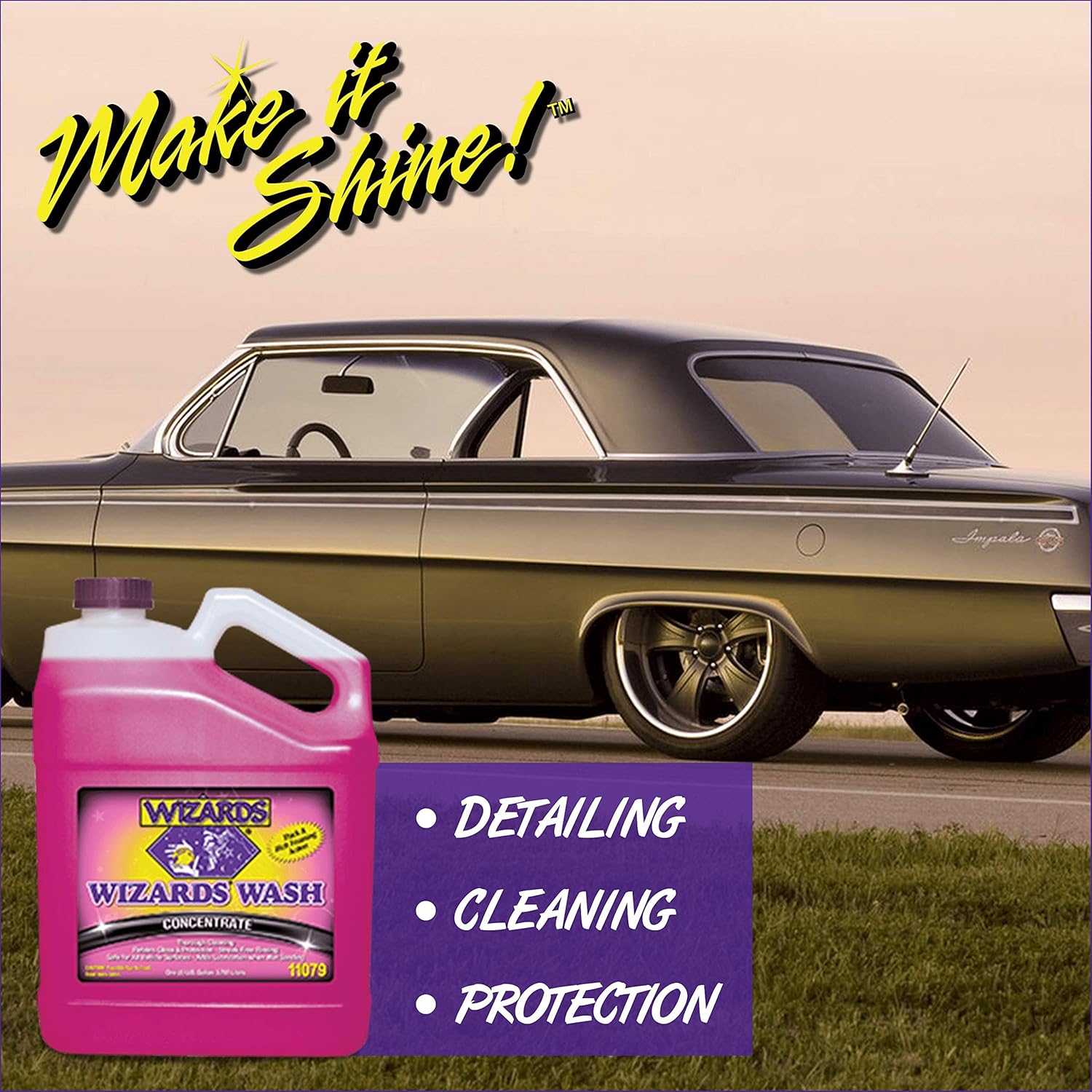 WIZARDS - Wizards Wash Long Lasting Foam for All Types of Exterior Vehicle Surfaces (1 Gallon) Pack of 2