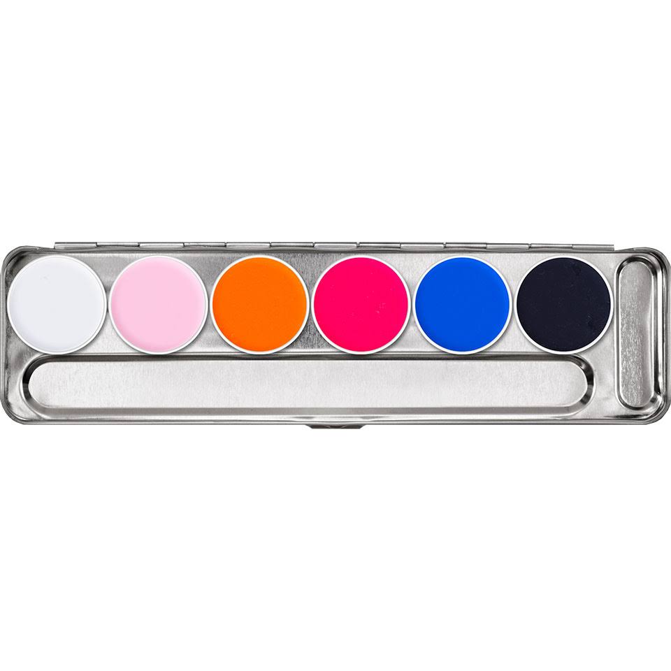 Kryolan Aquacolor UV-Dayglow Palette 6 Colors - Neo