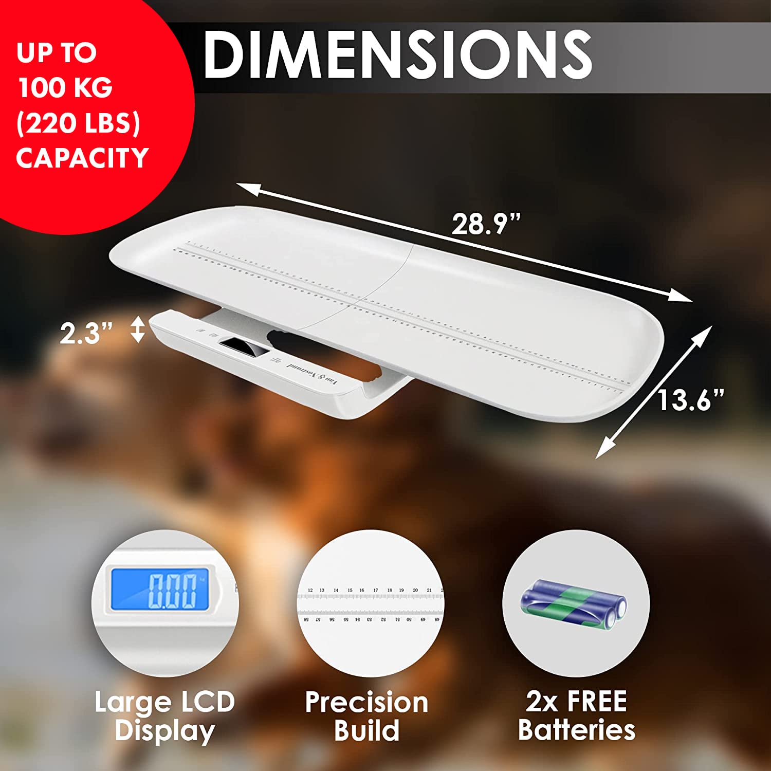 DSJ Unlimited Concepts Small Pet Scale, Portable Dog Scale, Digital Pet Scale, Infant Scale Digital with Hold Function, Toddler Scale, Baby Weighing Scale with Weighing Mode, Measure Weight Accurate Pack of 2