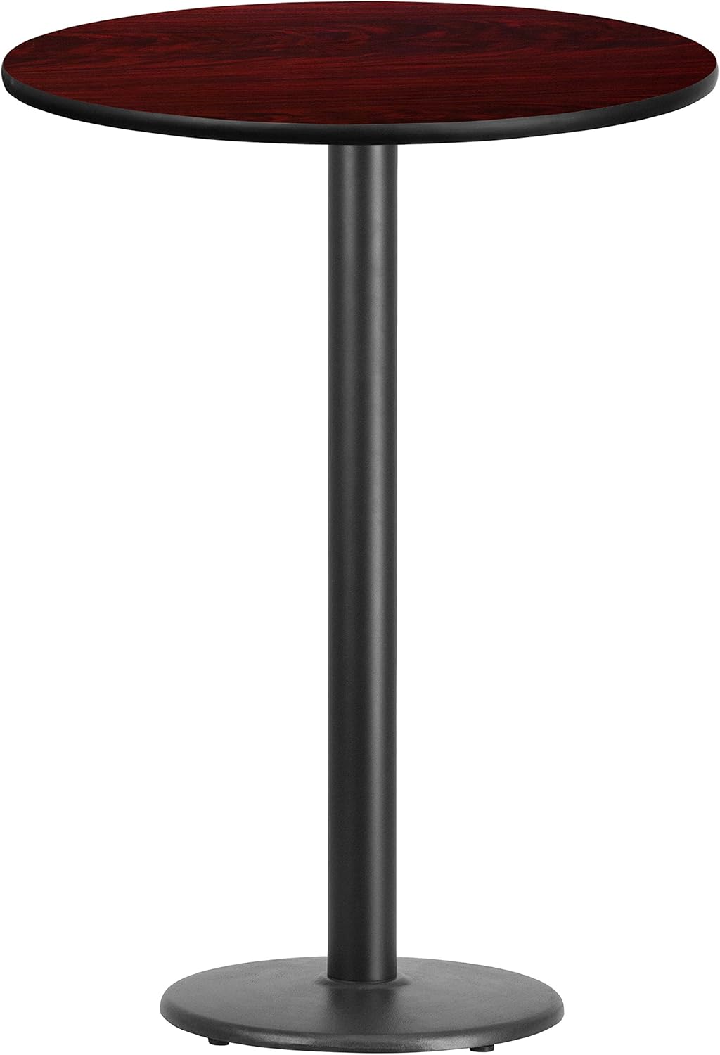 Flash Furniture 30'' Round Black Laminate Table Top with 18'' Round Bar Height Table Base
