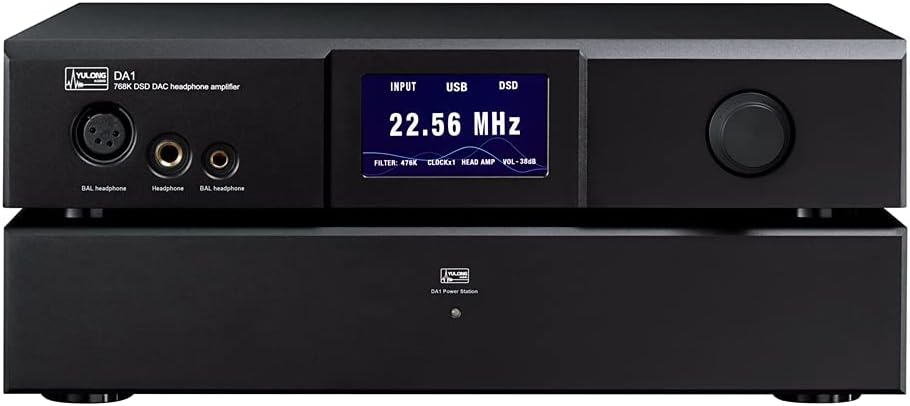 Yulong DA1 AK4499EQ DAC Headphone Amplifier Pre-Amp All in One DSD512 32Bit/768kHz Decoder (Power, Black)
