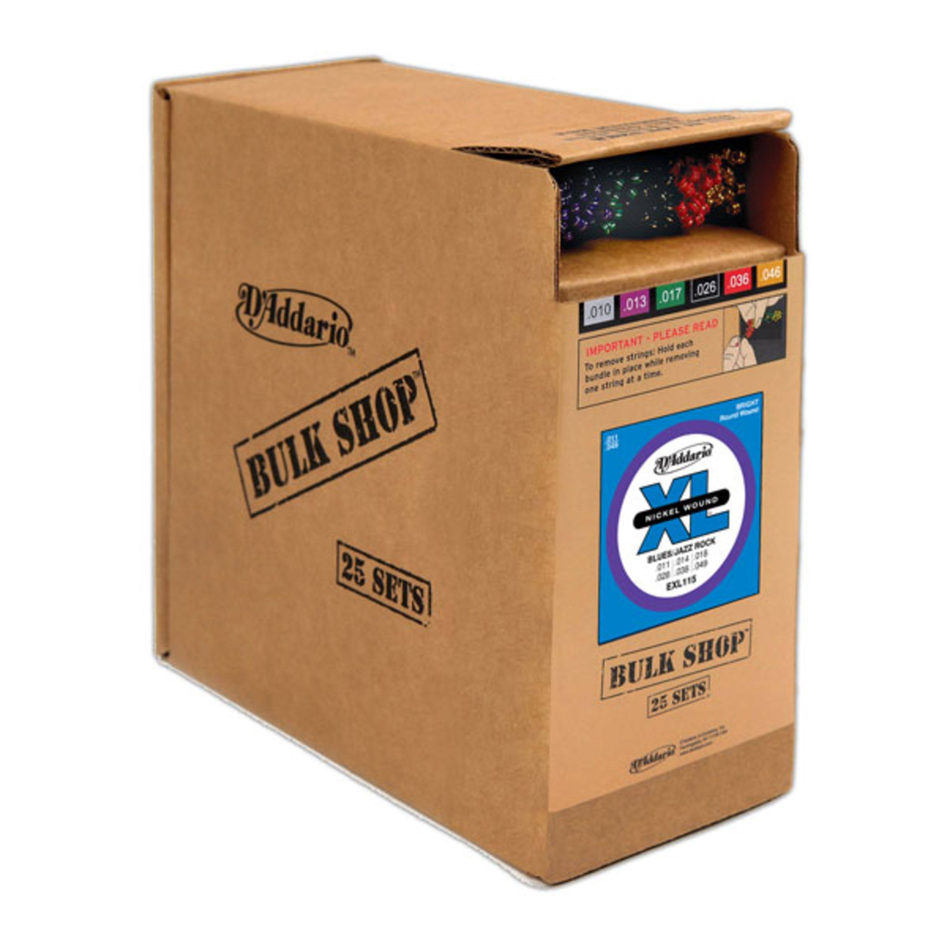 D&Addario EXL115 Nickel Wound Electric Guitar Strings, Blues/Jazz Rock, 11-49 25 (Bulk) Pack