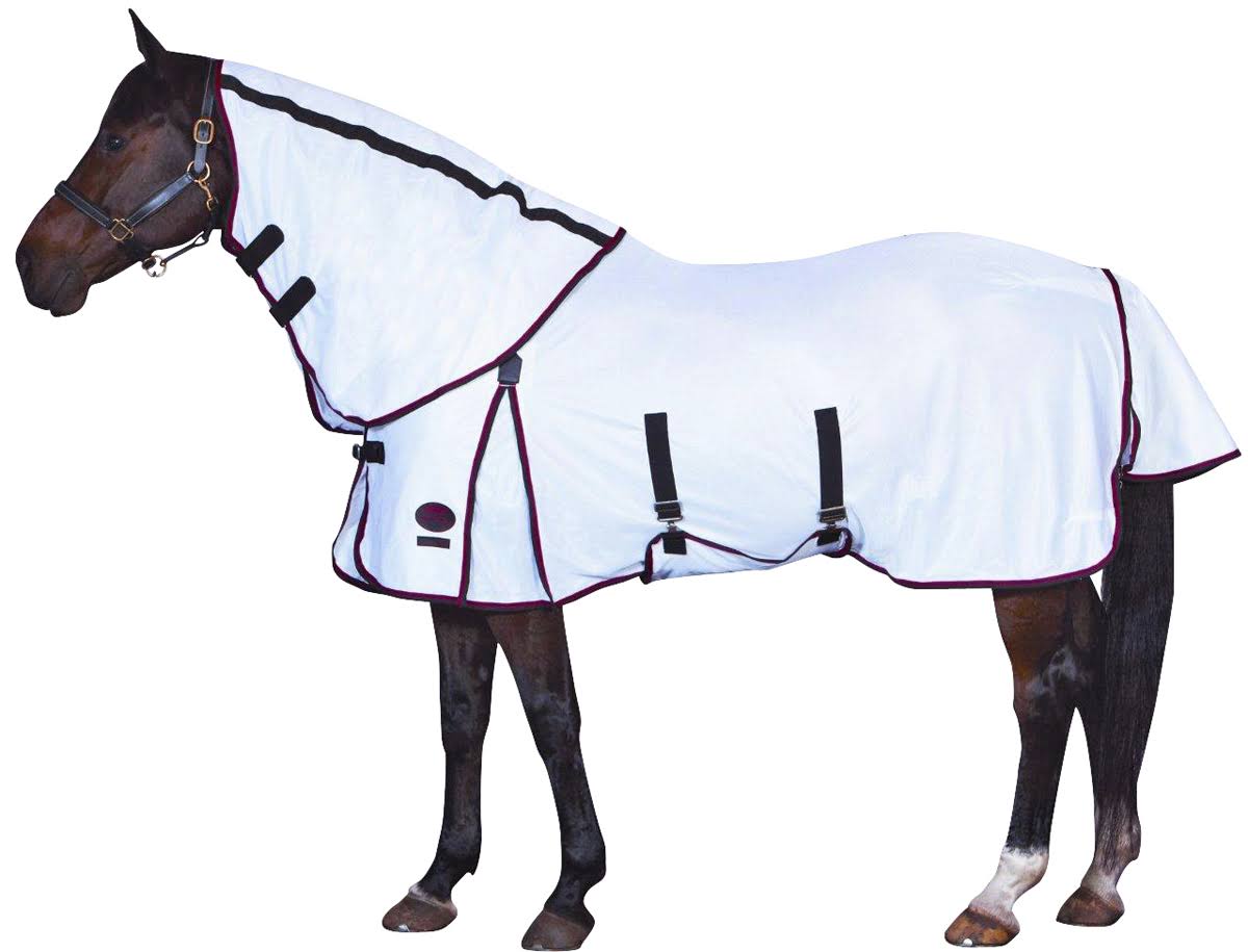 Weatherbeeta Airflow Detach-A-Neck Fly Sheet White / Black / Red, 87x22