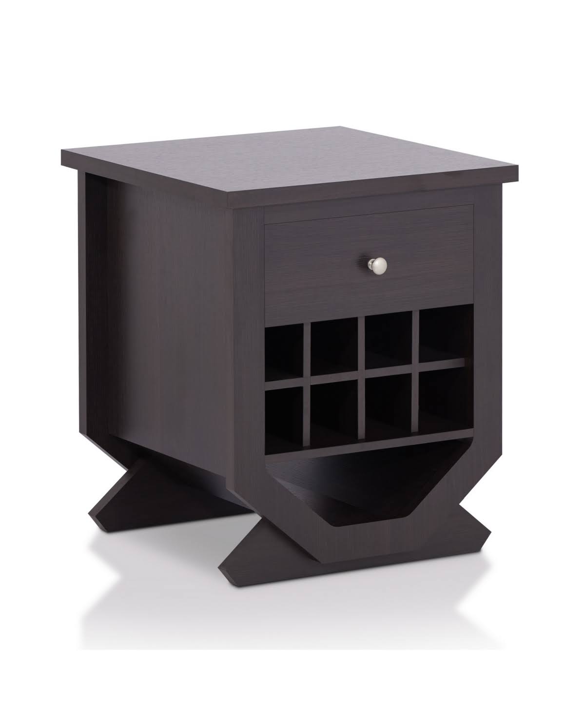 Stilla Wine Rack End Table - Dark Brown