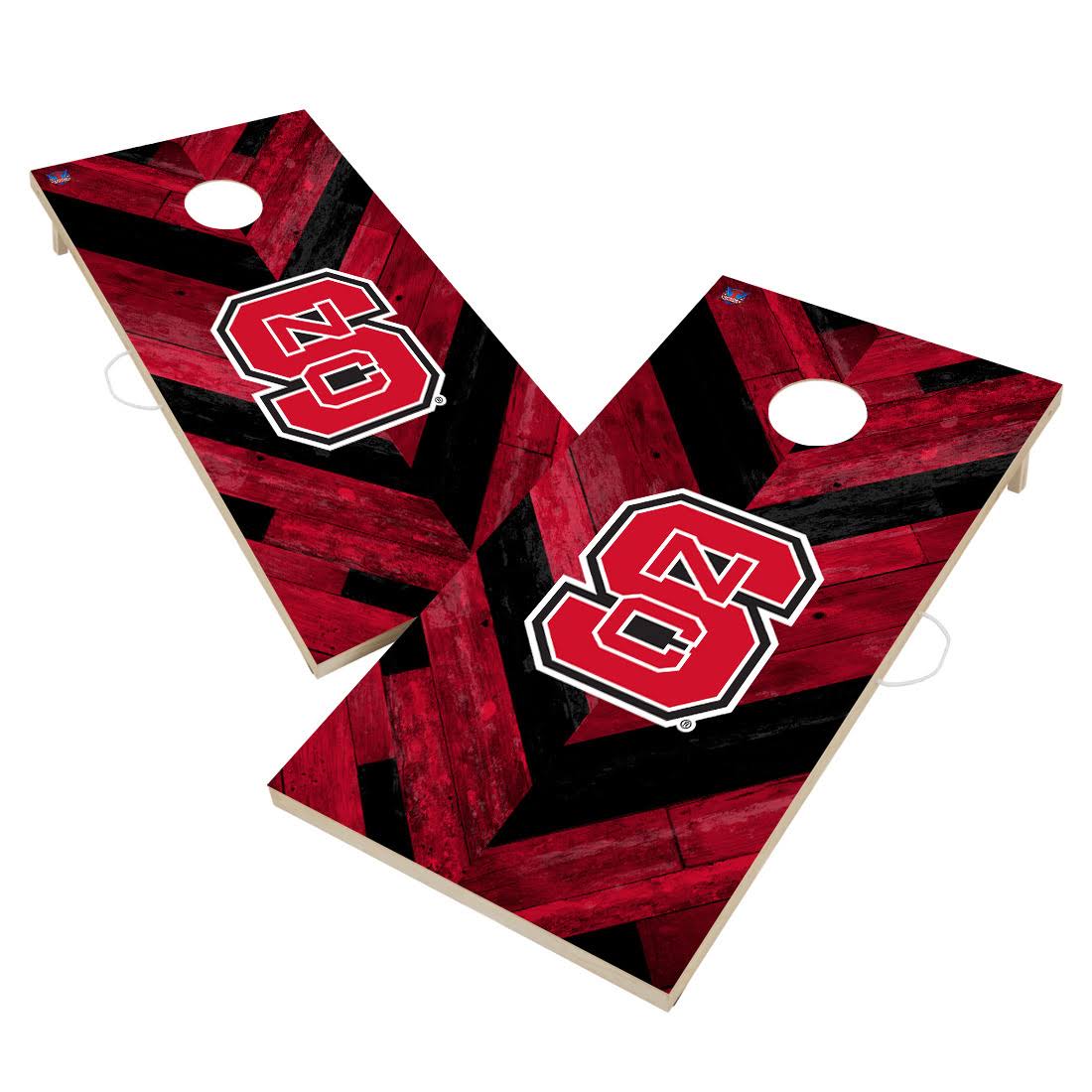 NC State Wolfpack 2& x 4& Herringbone Design Cornhole Set