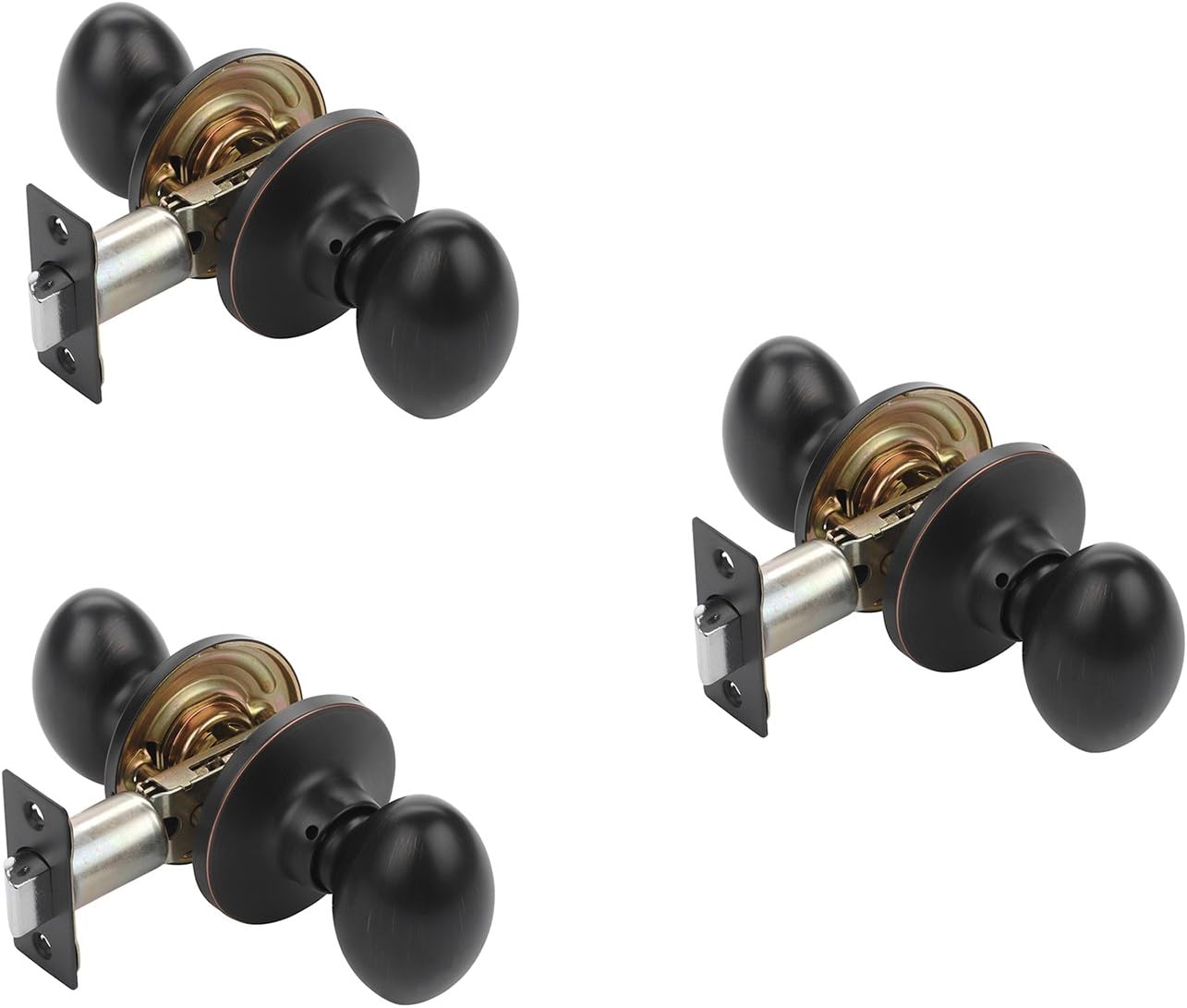 Dynasty Hardware ASP-82-12P Aspen Door Knob Passage Set, Aged Oil Rubbed Bronze, Contractor Pack (6 Pack) Pack of 2