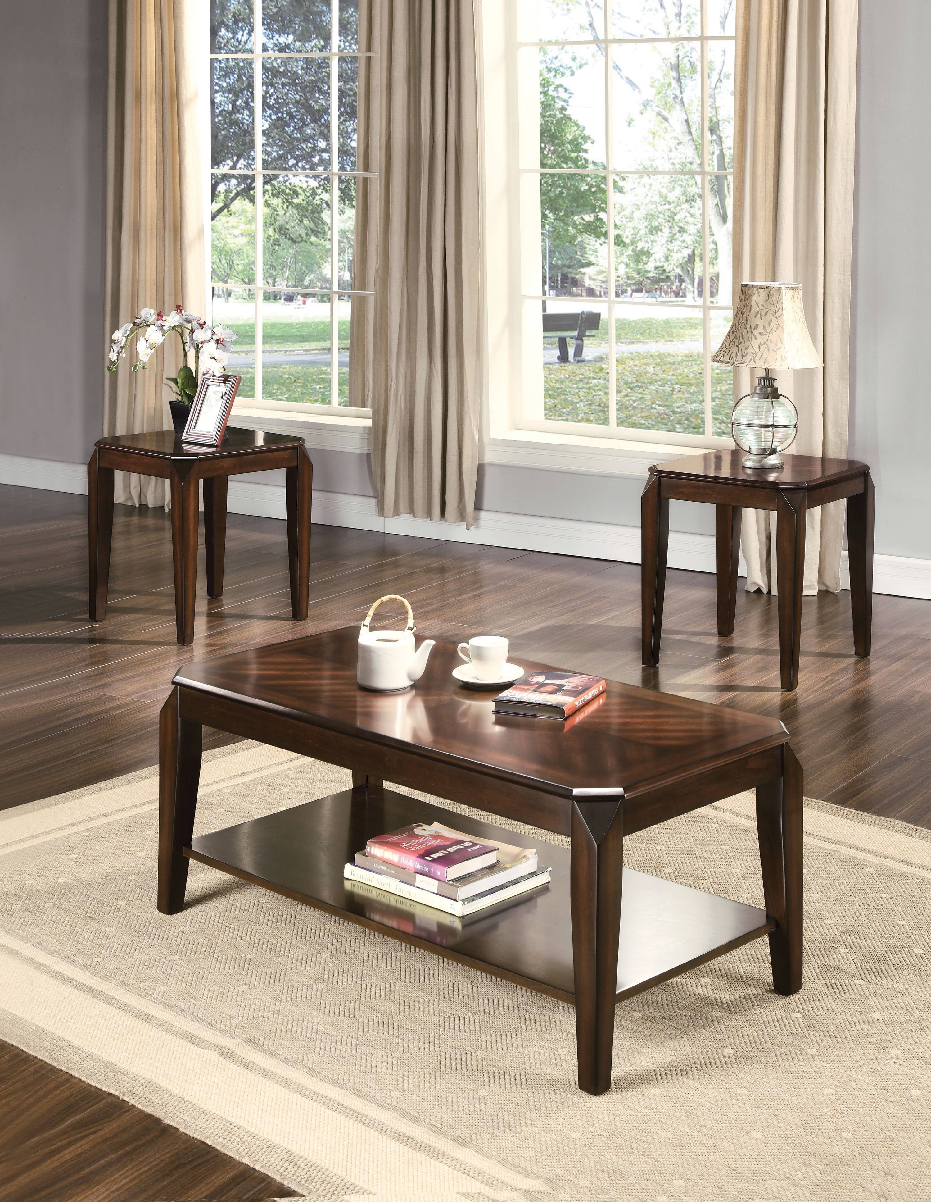 ACME Furniture Docila 3-Piece Coffee Tables and End Table Set, Walnut
