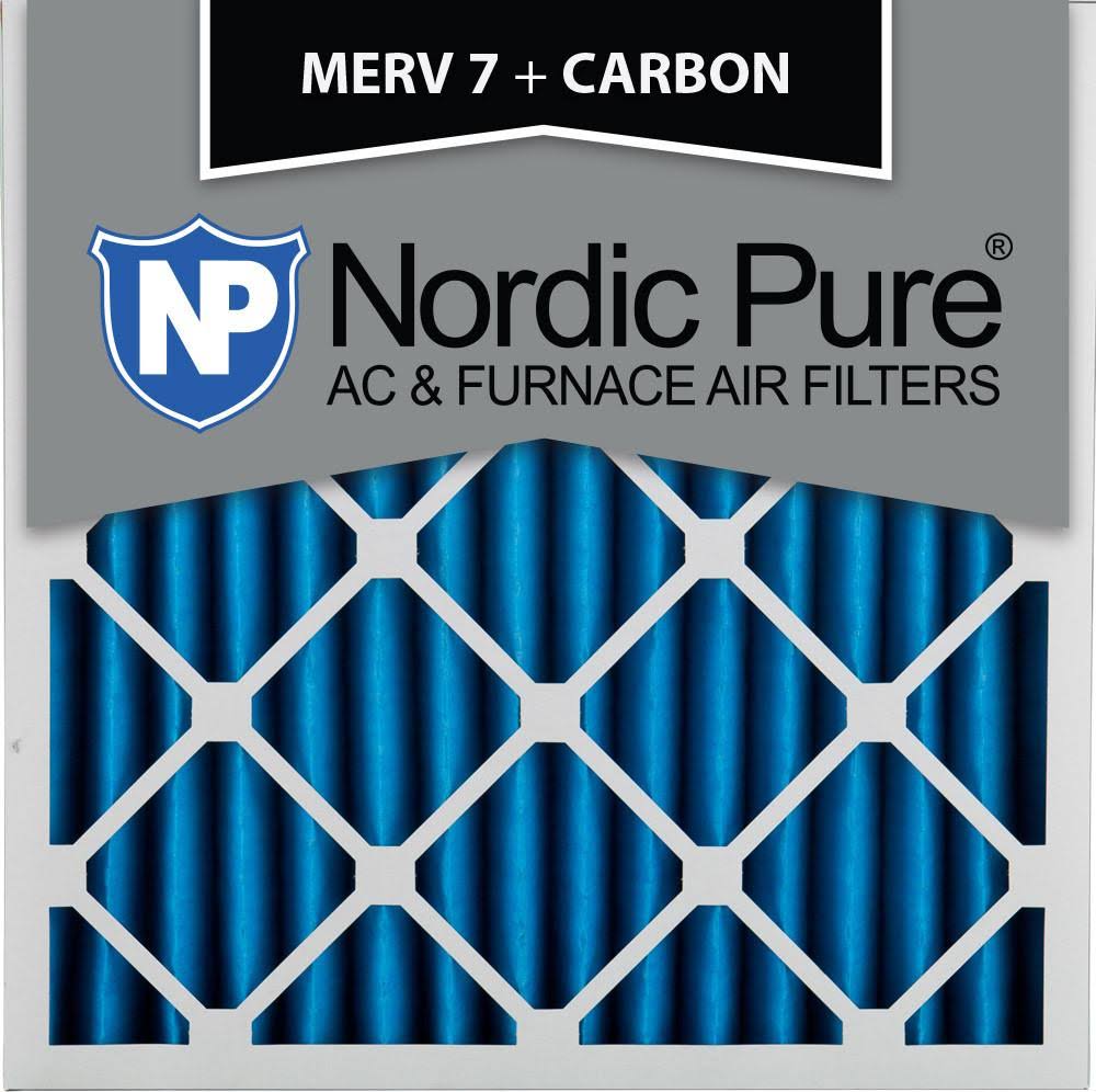 Nordic Pure 16x16x2 MERV 7 Plus Carbon AC Furnace Air Filters Qty 12