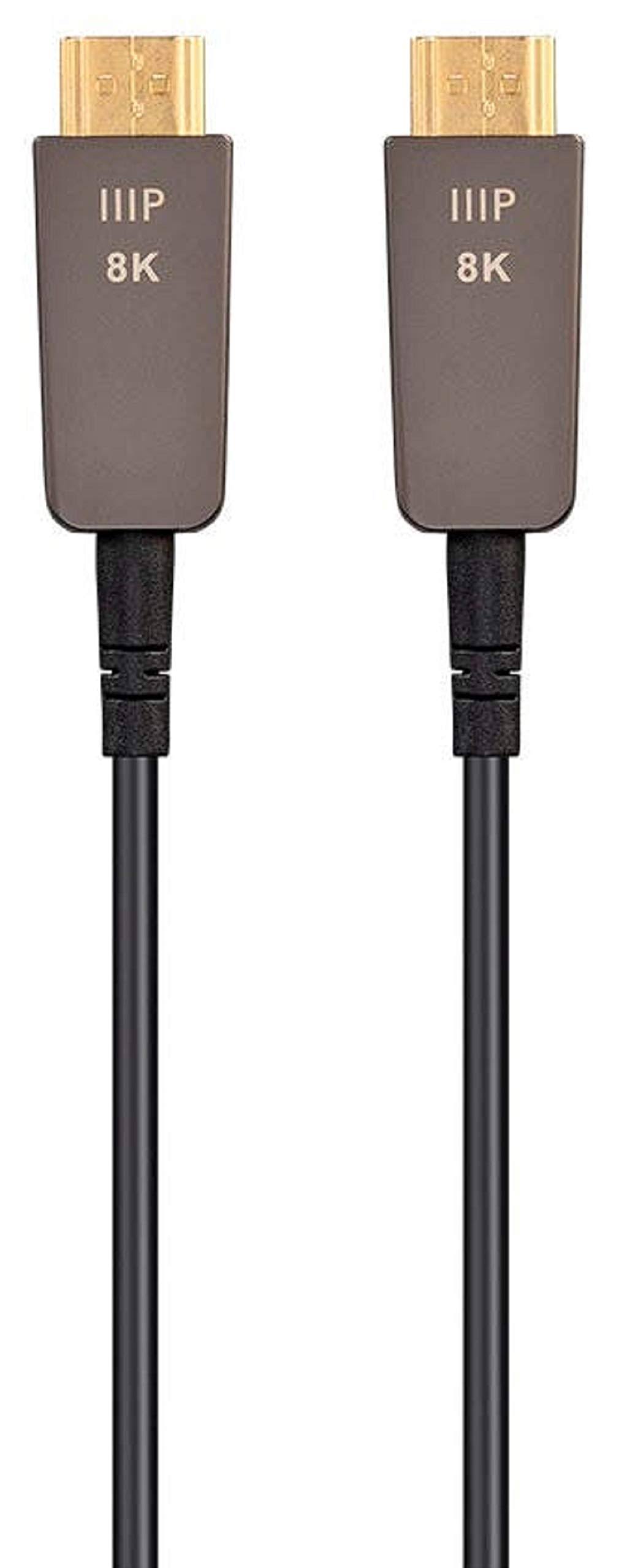 Monoprice Ultra High Speed HDMI Cable - 30 Feet - Black | 8K@120Hz, Dynamic HDR, 48Gbps, Fiber Optic, eARC, AOC, YCbCr 4:4:4 - S