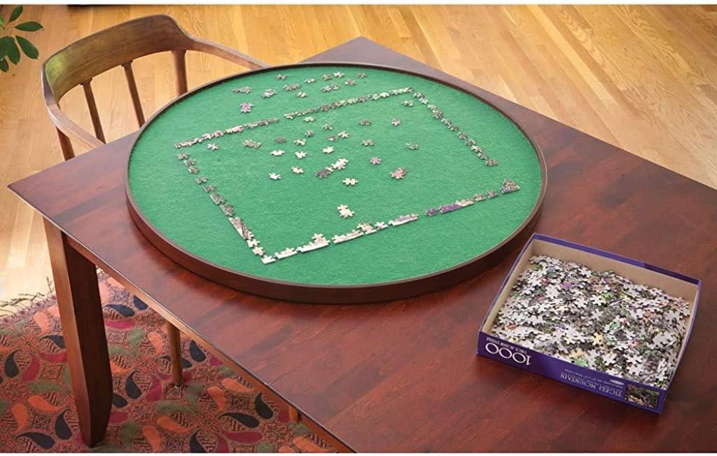 Bits and Pieces - Square Spinning Lazy Susan Puzzle Table - Rotating Jigsaw Puzzle Table - Puzzle Accessories - Puzzle Table - Fits 1500 Piece Puzzle - 34