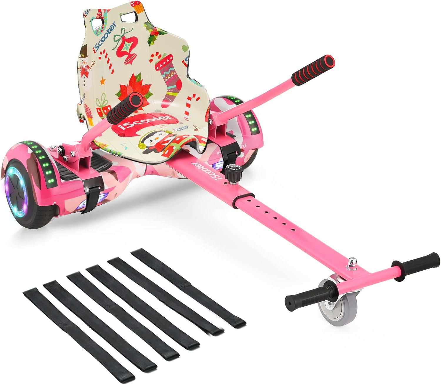 iScooter Hoverboard Seat Attachment - Hoverboard Seat Adjustable Frame Length Go Kart for 6.5'' 8