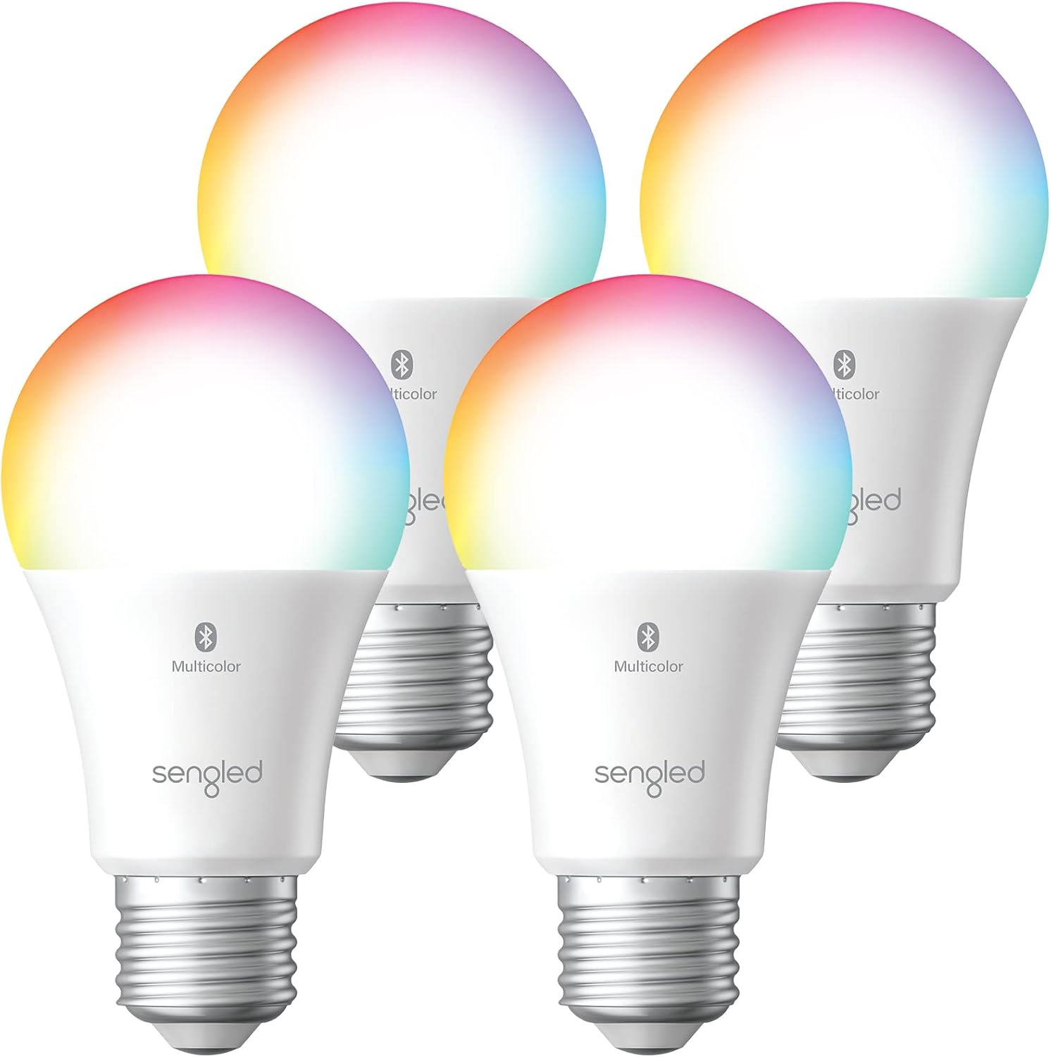 Sengled Alexa Light Bulb, 100 Watt Equivalent Bluetooth Mesh Color Changing Light Bulb, Smart Bulbs That Work with Alexa Only, Dimmable A19 E26 RGB Light Bulbs 1500LM, CRI>90, No Hub Required, 4 Pack Pack of 2