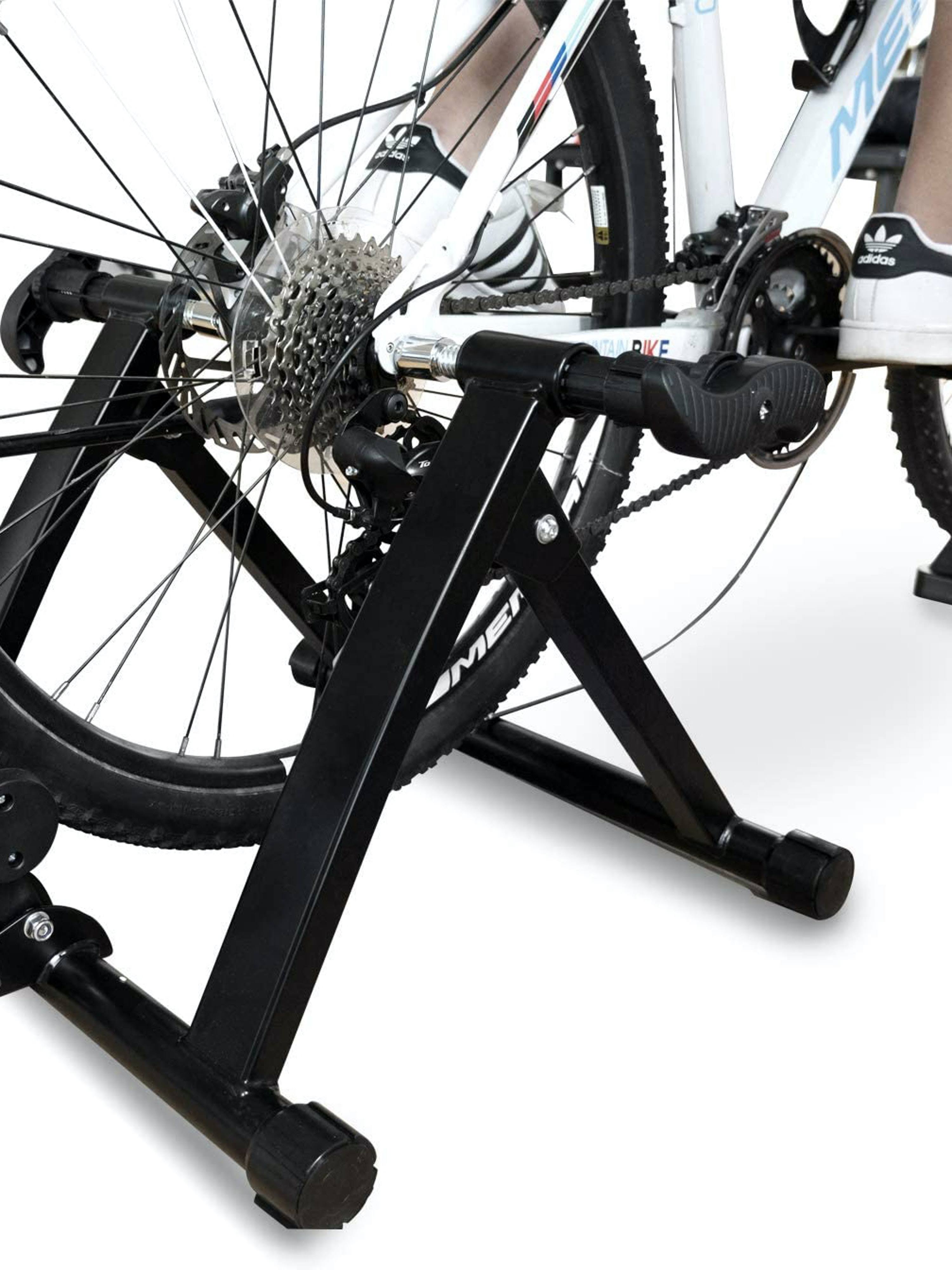 Balancefrom Bike Trainer Stand Steel Bicycle Exercise Magnetic Stand with Front Wheel Riser BLOCK, Black