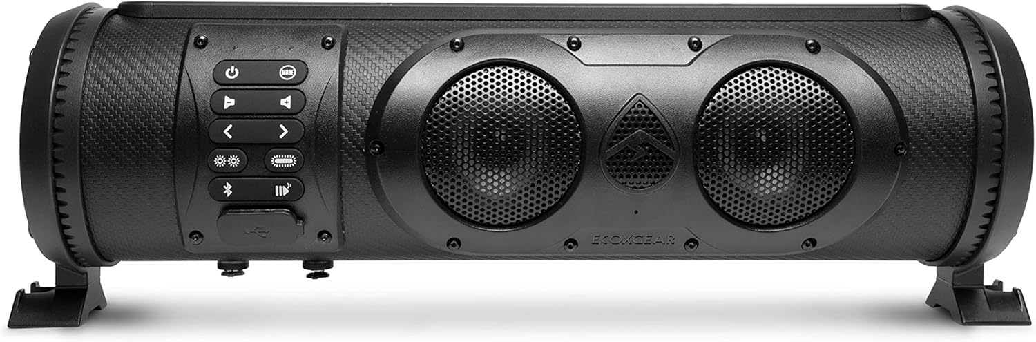 ECOXGEAR SoundExtreme SE18 Amplified Powersports Bluetooth 5 Speaker Soundbar Waterproof Sandproof with LED Lighting 300 Watts of Peak Power Pack of 2