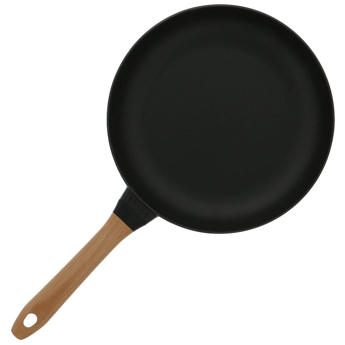 Staub Cast Iron Beechwood Handle 11 inch Fry Pan, Black
