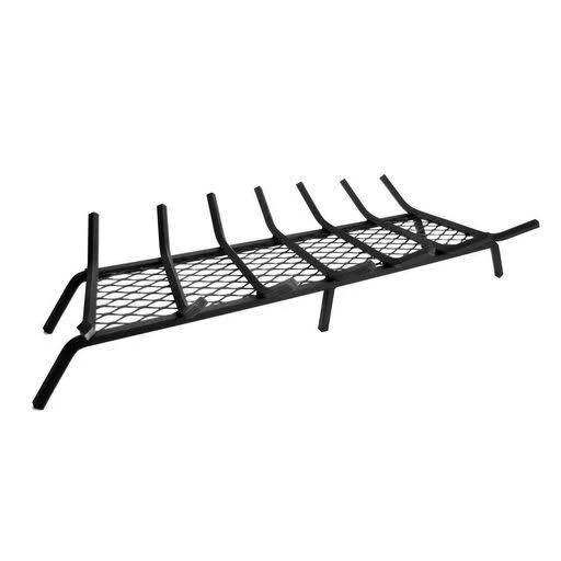 Heavy Duty Fireplace Grate 36 in 1/2 in 7-Bar Solid Steel Rods Black Fireplaces