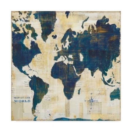 Trademark Fine Art Wap03456-C3535Gg Sue Schlabach &World Map Collage V