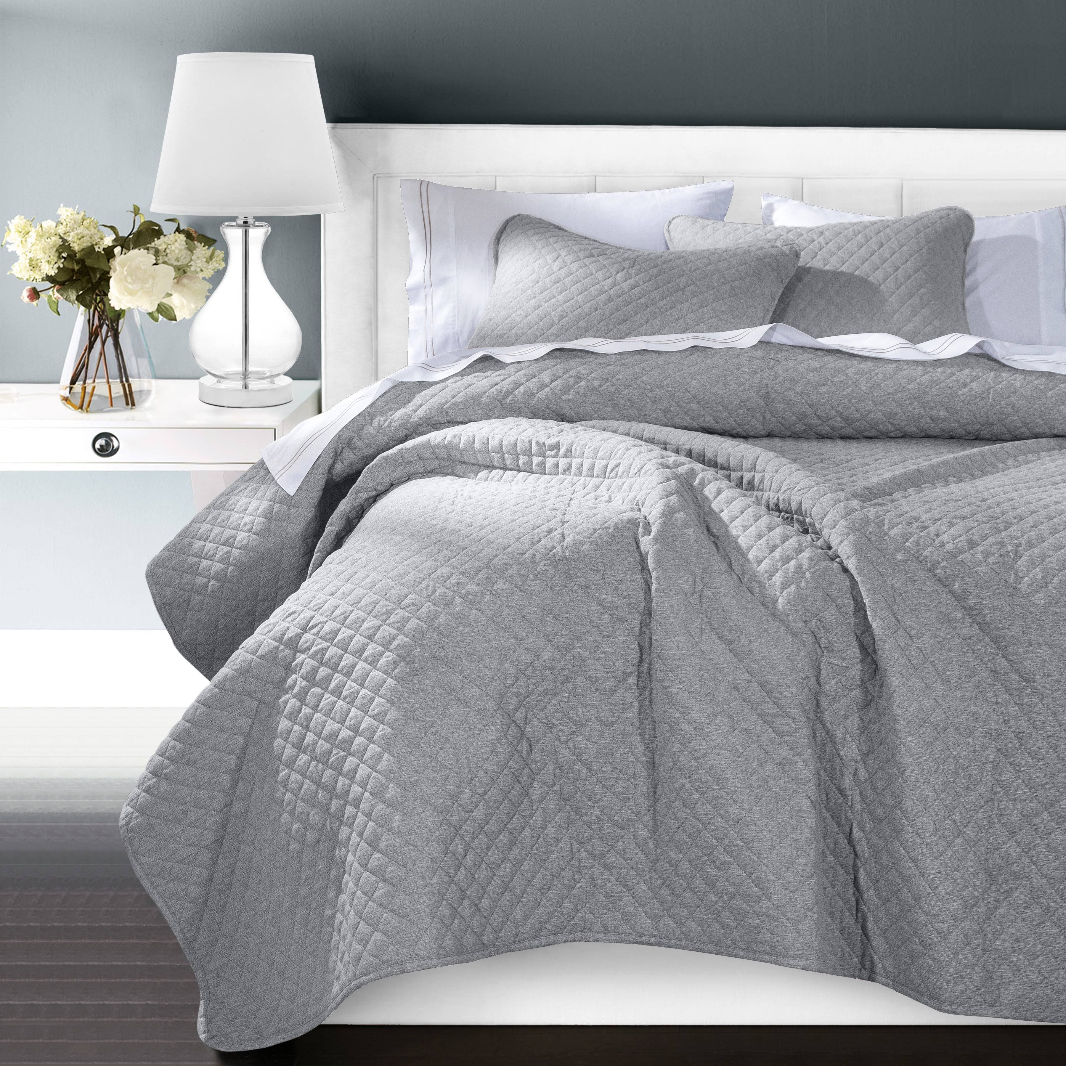 HiEnd Accents Anna Coverlet - Gray - Queen