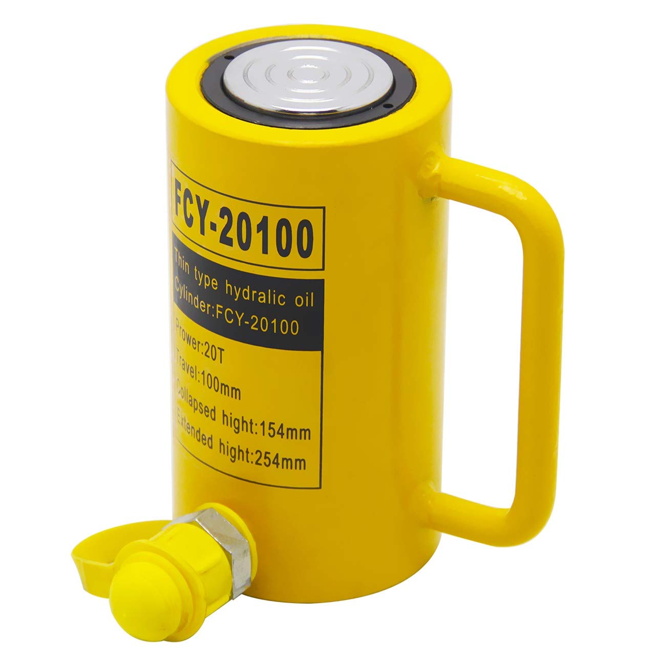 NEWTRY 1Pcs 20 ton Hydraulic Jack Cylinder Short Type Stoke 100mm(4inch) Protable Hydraulic Ram Industrial Lifting Jack, not for Car (20T)