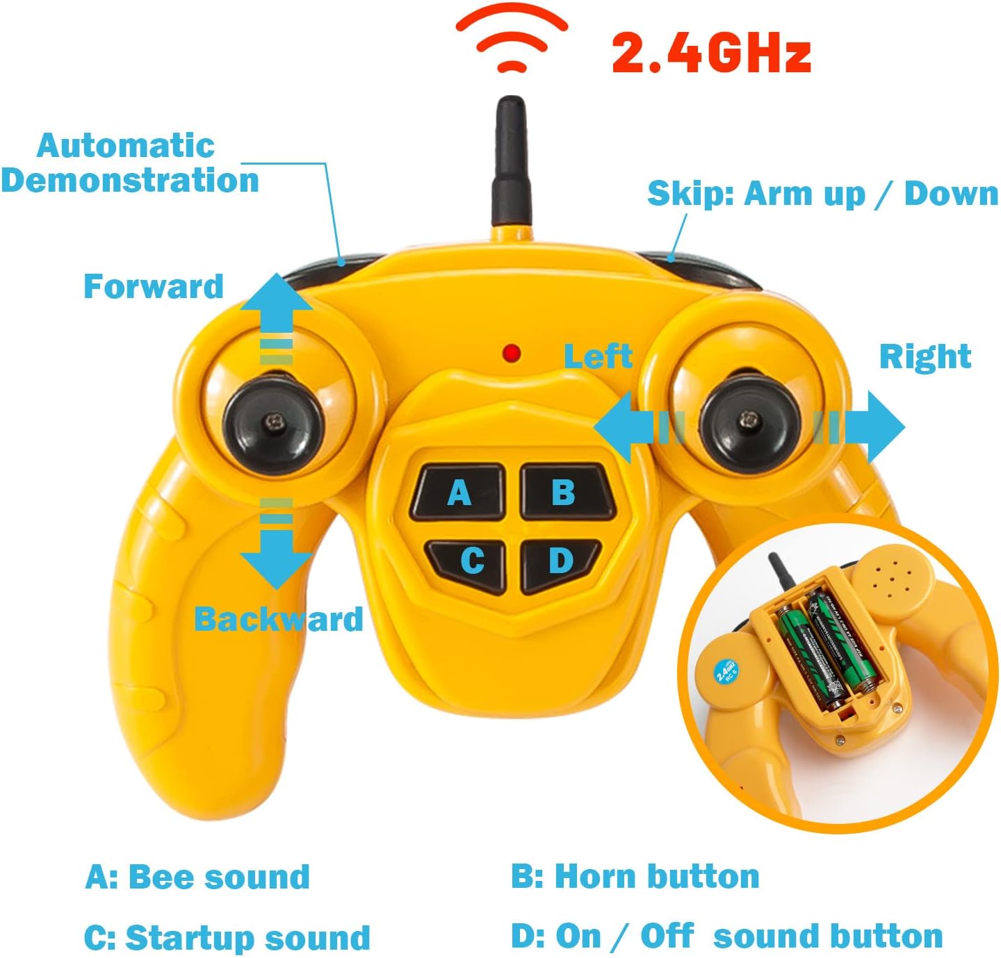 RC Bulldozer Remote Control Truck Toy, 1/18 Scale Front Loader Construction Vehicles Tractor for Boys Girls