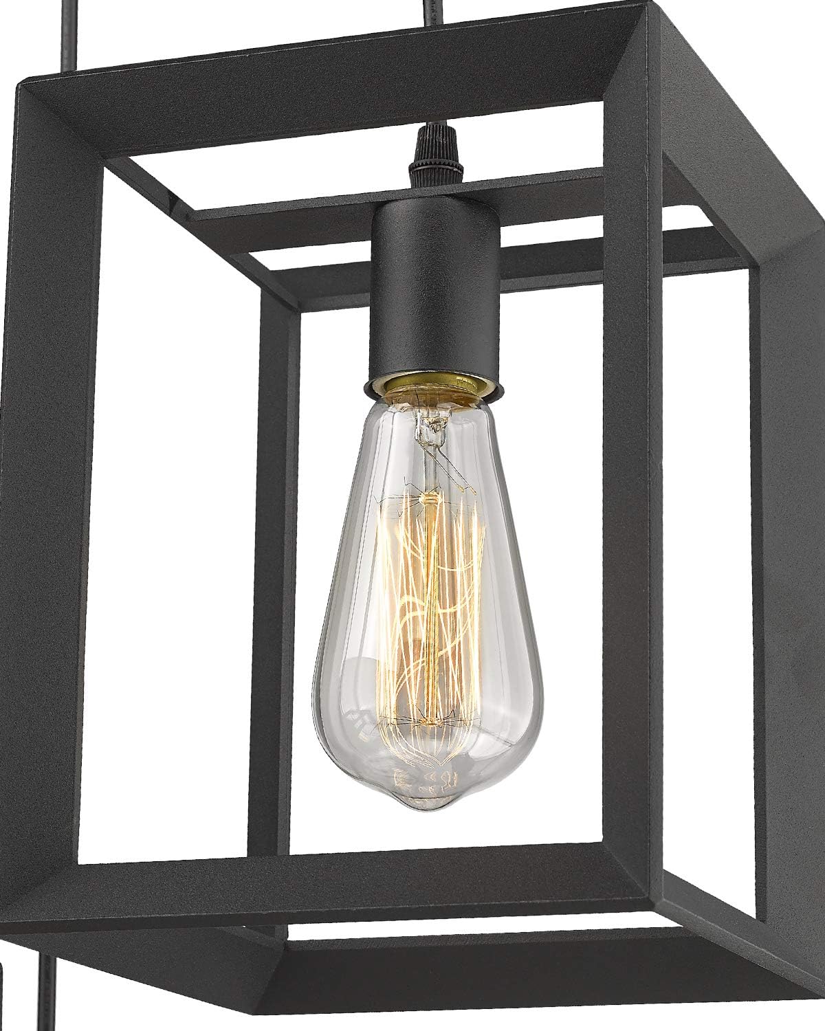 Emliviar 3-Light Cluster Pendant Lights, Industrial Kitchen Island Lighting Fixture, Black Finish, 20061D-3 BK