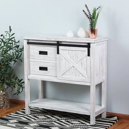 Gracie Oaks Nilsa Wood Sliding Door Console Table