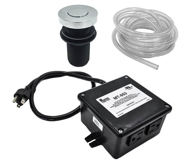 Mountain Plumbing MT957/MB Round Deluxe Flush Waste Disposer Air Switch with Freedom Mount - Matte Black