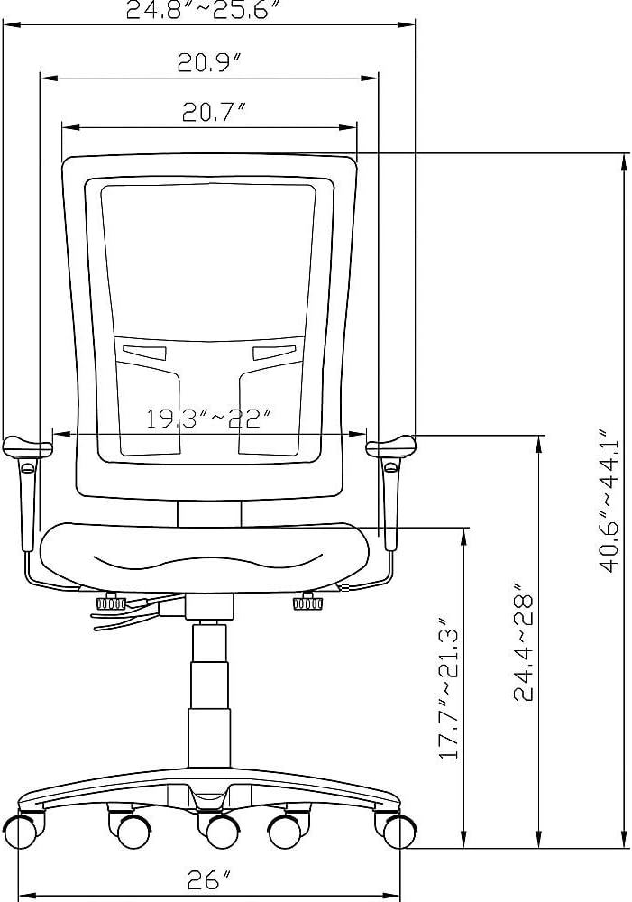 Lorell Mesh Hiback Executive Chair, Black