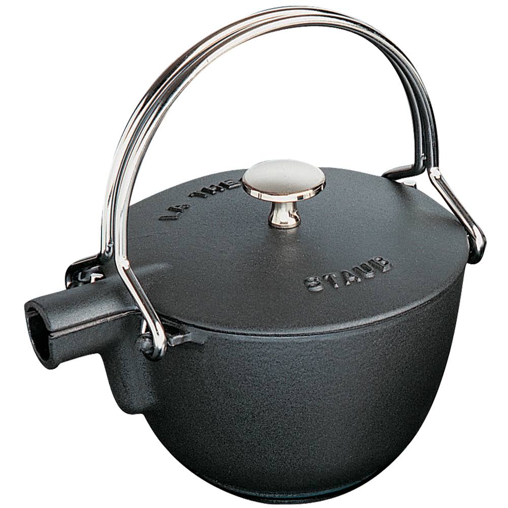 Staub 1 Quart Cast Iron Round Tea Kettle - Black Matte