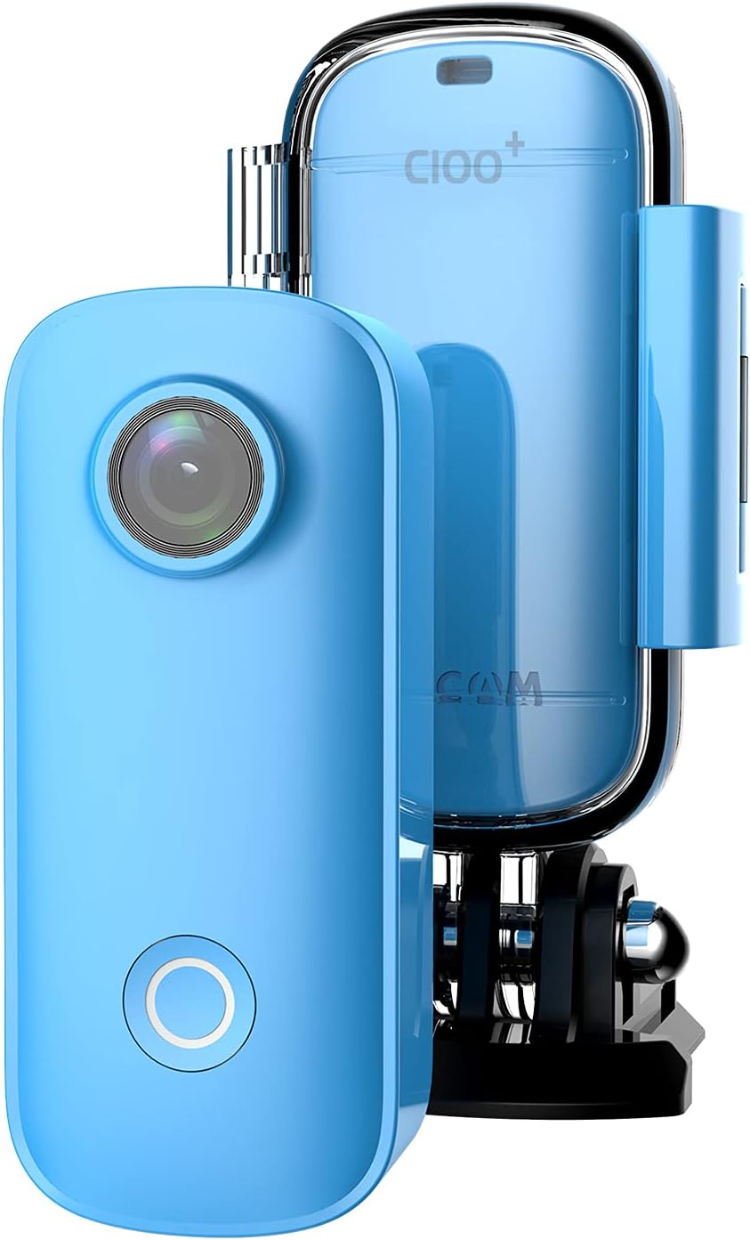 SJCAM C100+ 4K 30FPS Mini Action Camera 30M Underwater Small Camera 15MP WiFi Streaming Webcam Pocket Cameras for Travel, Sports, Vlog, BLack Pack of 2